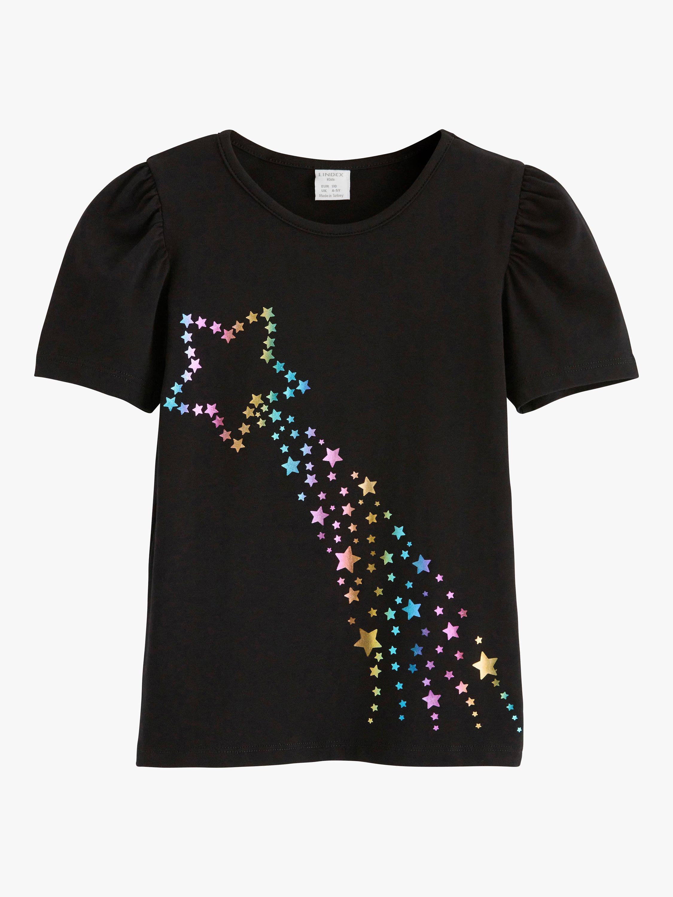 Lindex Kids' Shooting Star T-Shirt, Black