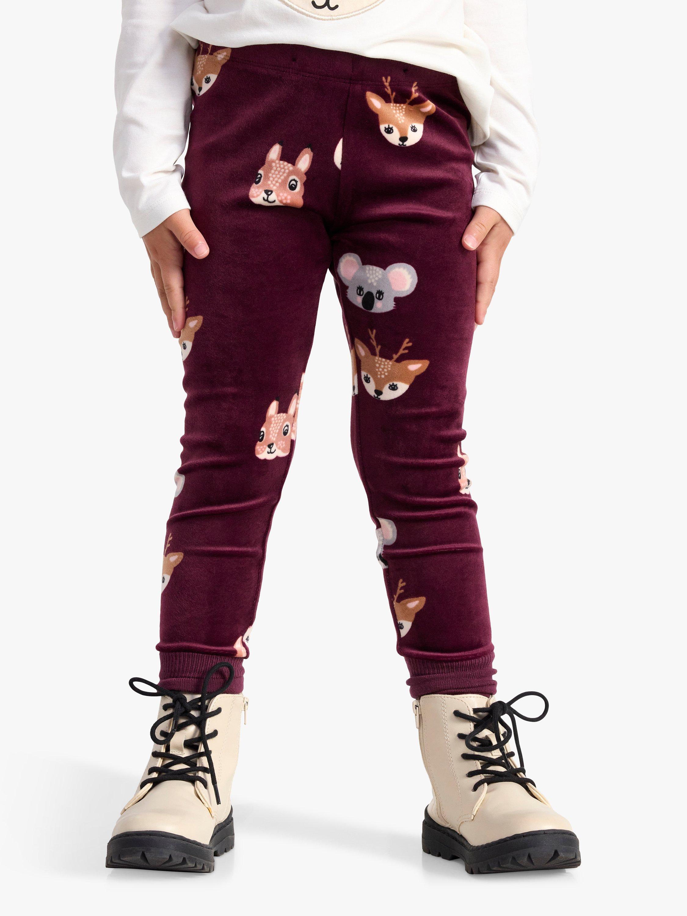 Lindex Kids' Animal Print Velour Leggings
