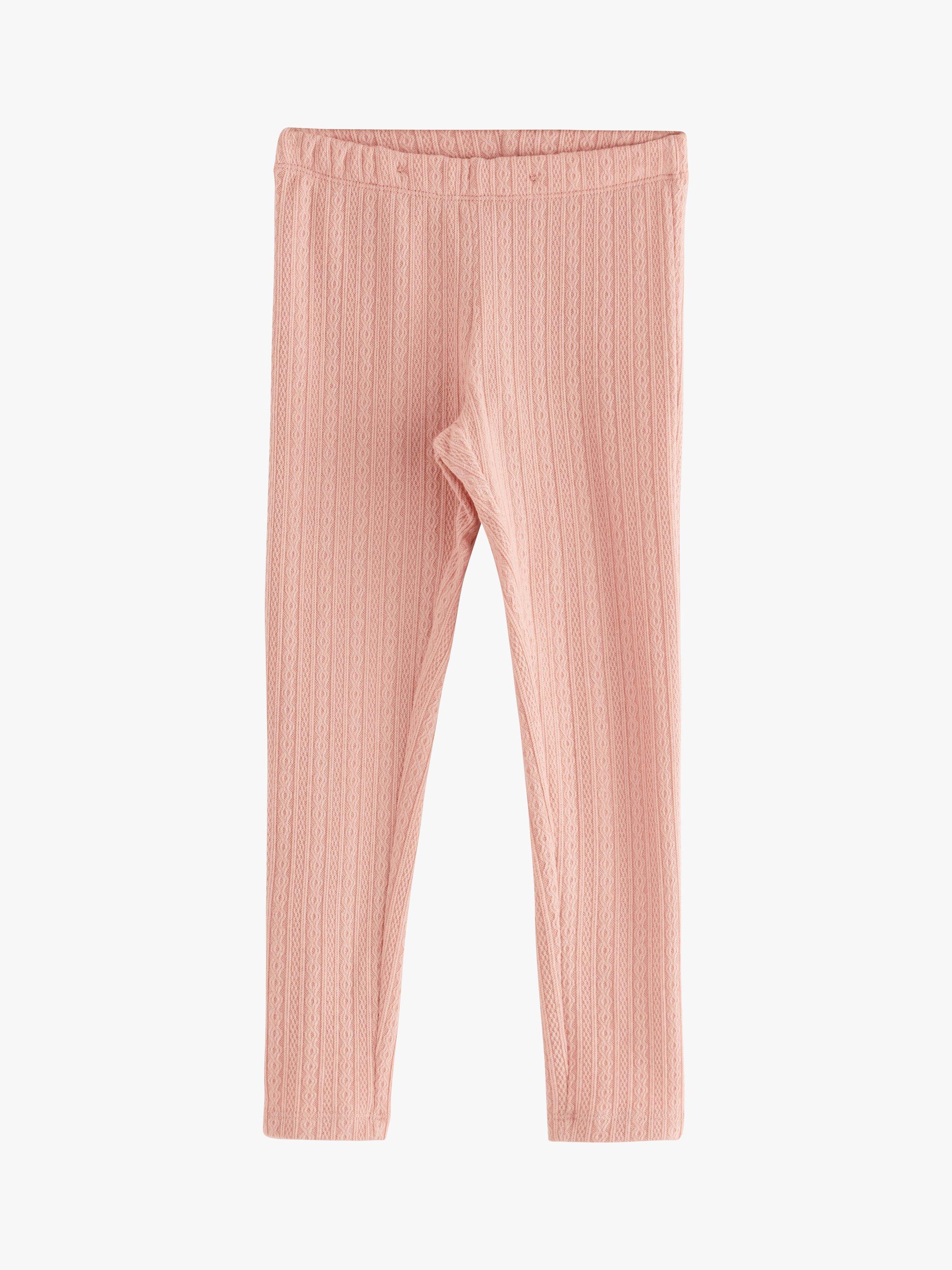 Product image 5 of 6, which shows Lindex Kids' Tricot Pattern Knit Leggings, Pink, 3 years