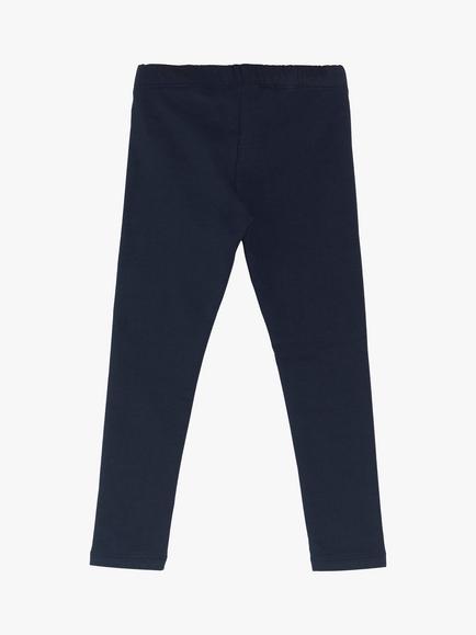 Lindex Kids' Brushed Organic Cotton Blend Leggings, Blue - view 2, Blue