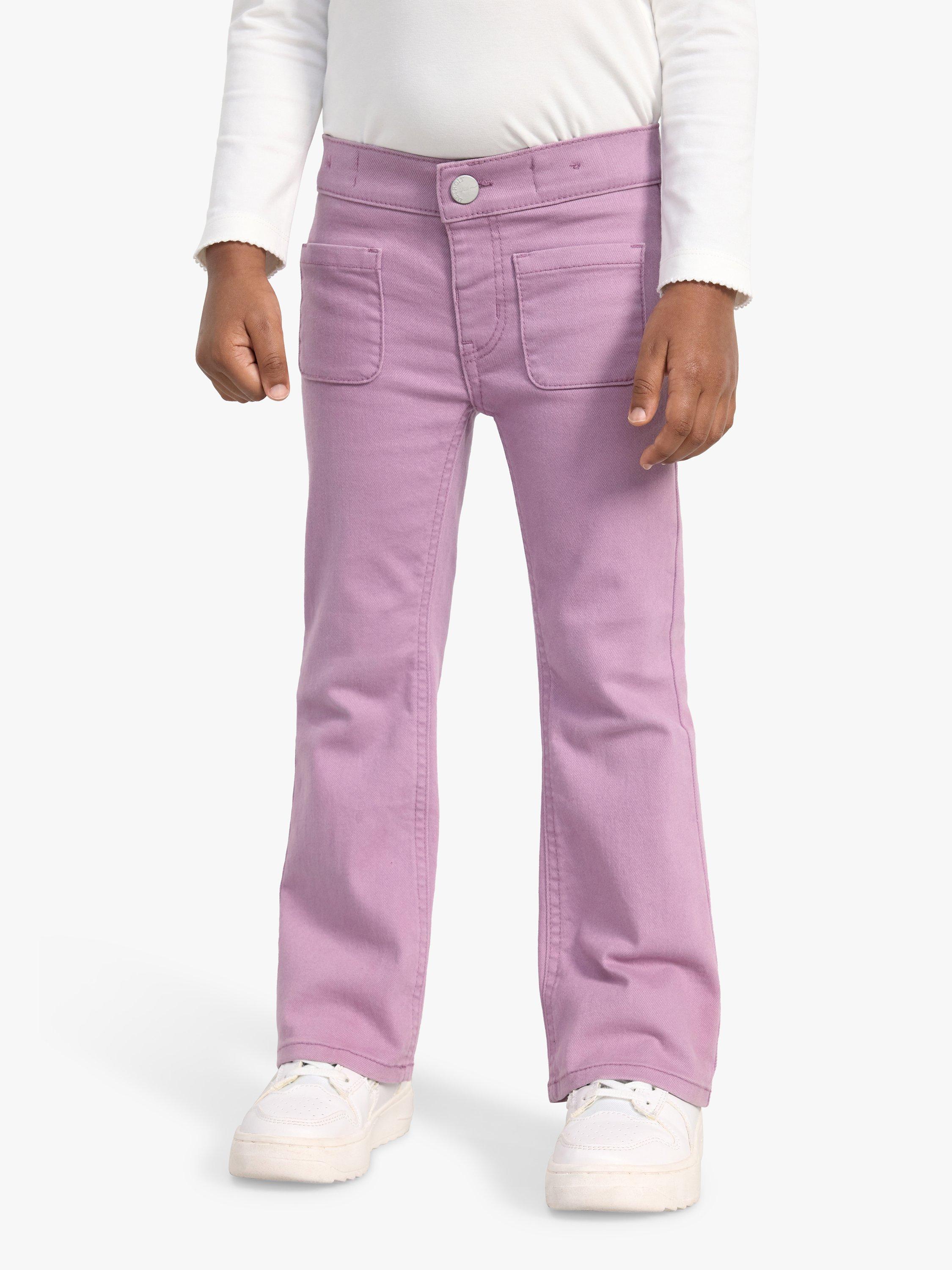 Lindex Kids' Flare Twill Stretch Fit Trousers, Lilac