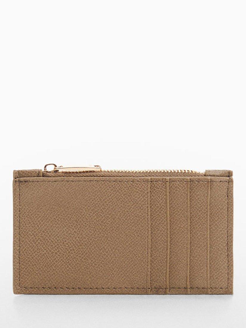 Mango Febra Zip Card Holder, Lt Pastel Brown, One Size