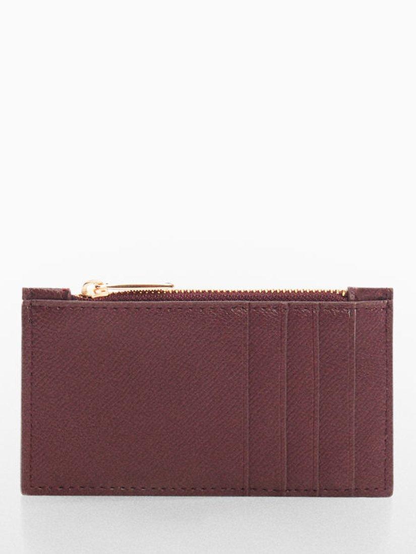 Mango Febra Zip Card Holder, Dark Red, One Size