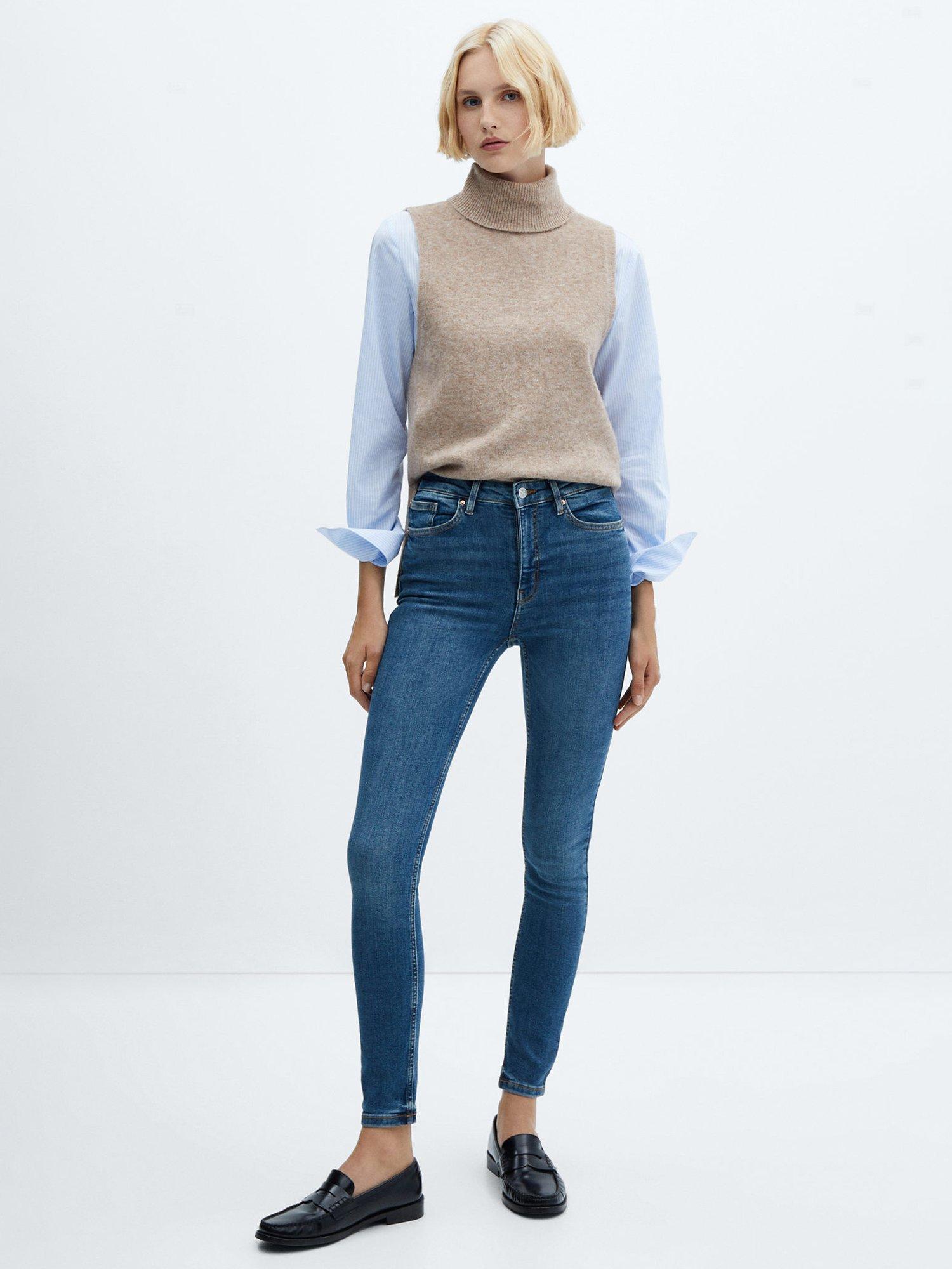 Product image 2 of 5, which shows Mango Abby High Waist Skinny Jeans, Open Blue, 12