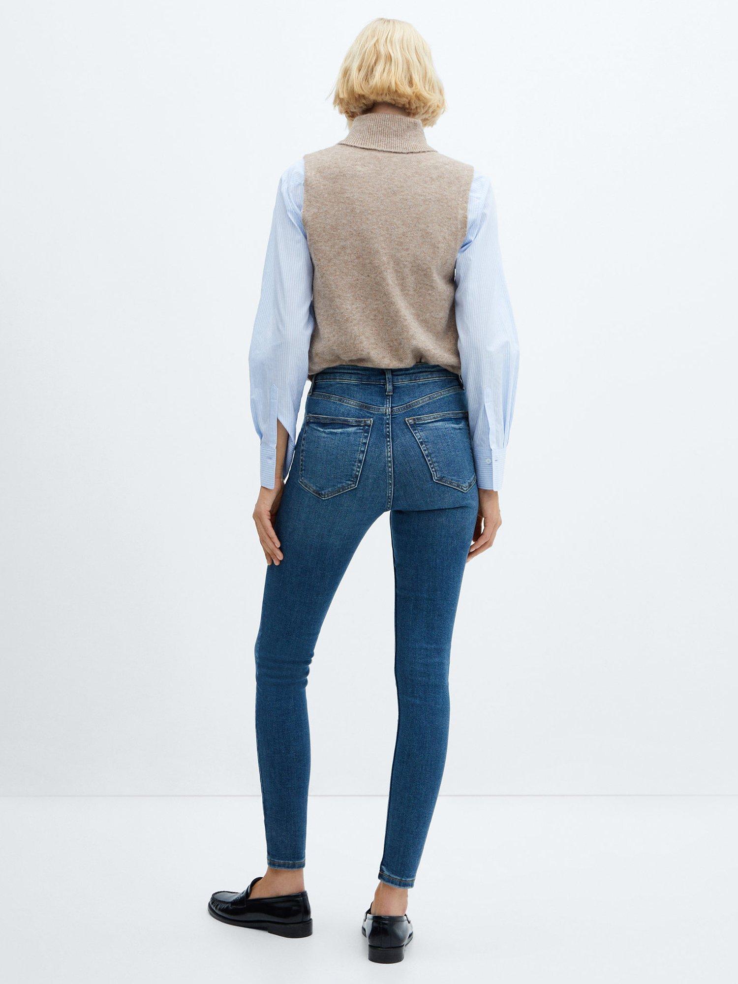 Product image 3 of 5, which shows Mango Abby High Waist Skinny Jeans, Open Blue, 12