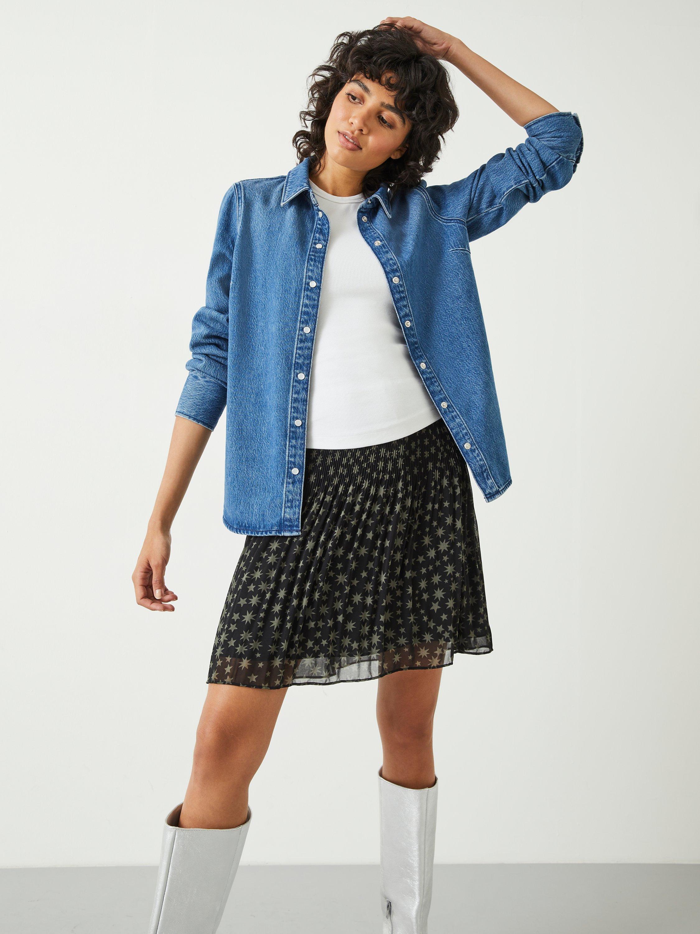 HUSH Danica Denim Shirt, Blue Denim