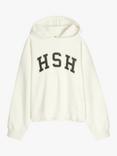 HUSH Graphic Cropped Hoodie, Ivory