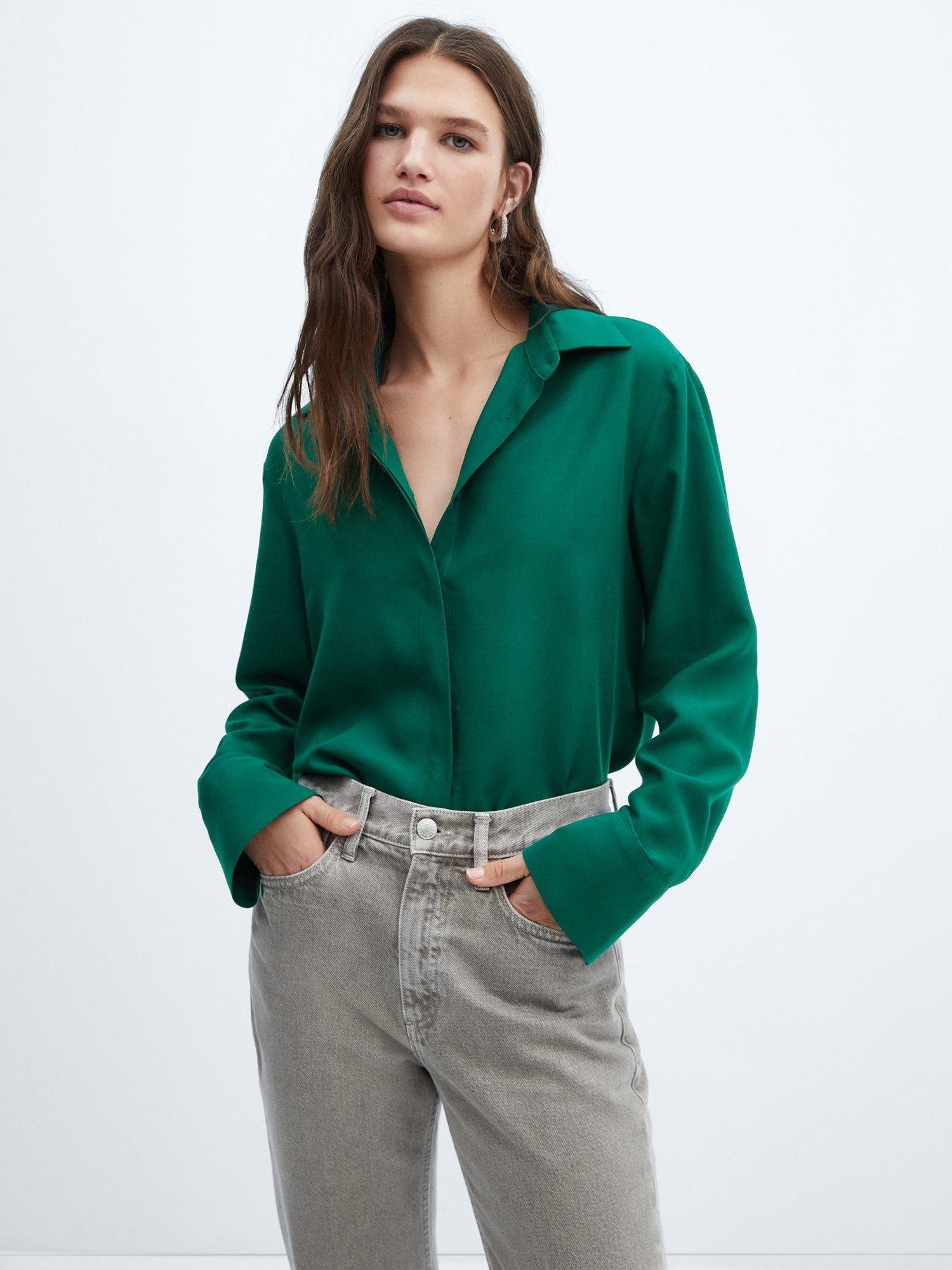 Mango Lime Lyocell Shirt, Green