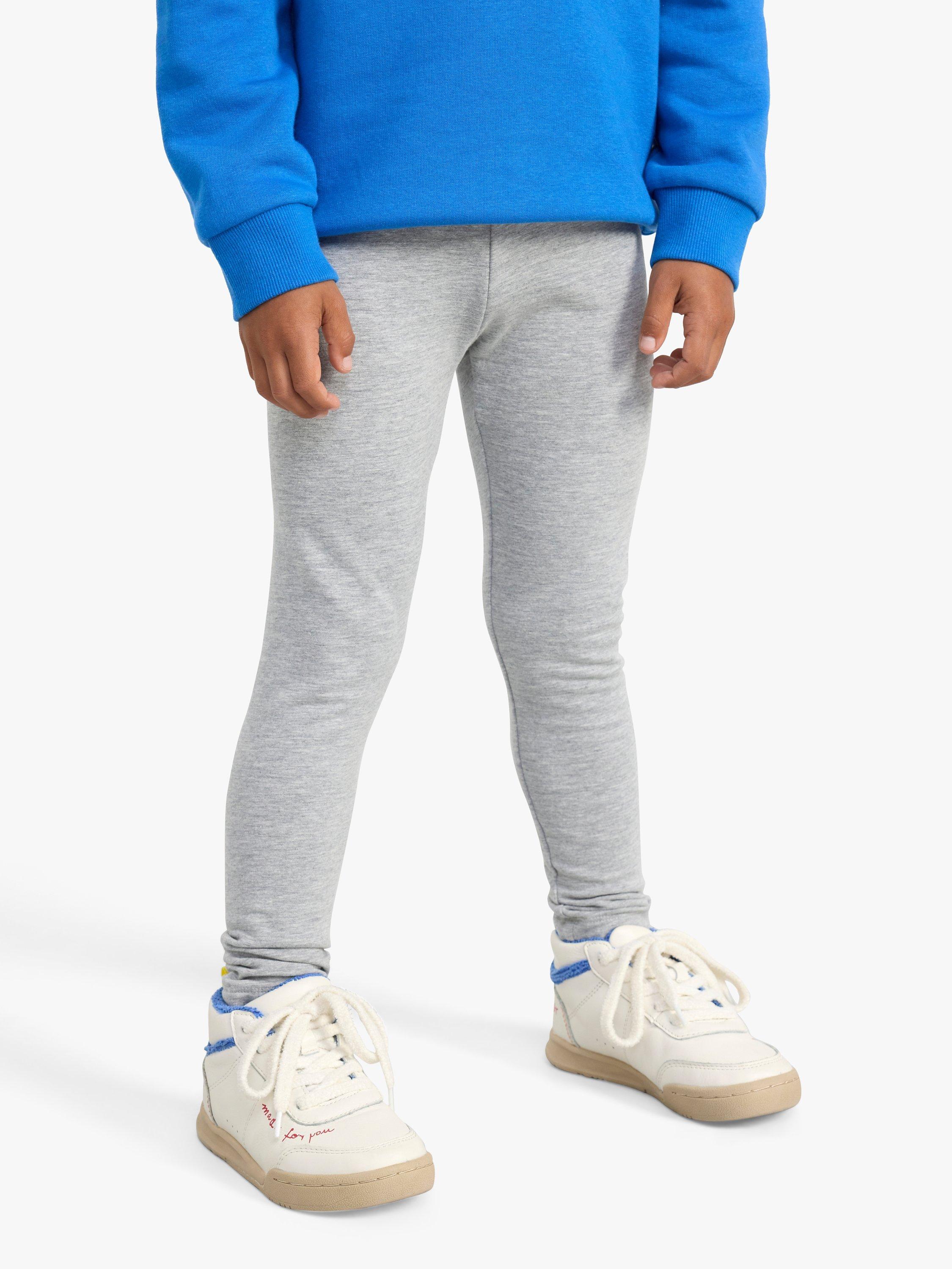 Lindex Kids' Basic Organic Cotton Blend Marl Leggings, Grey
