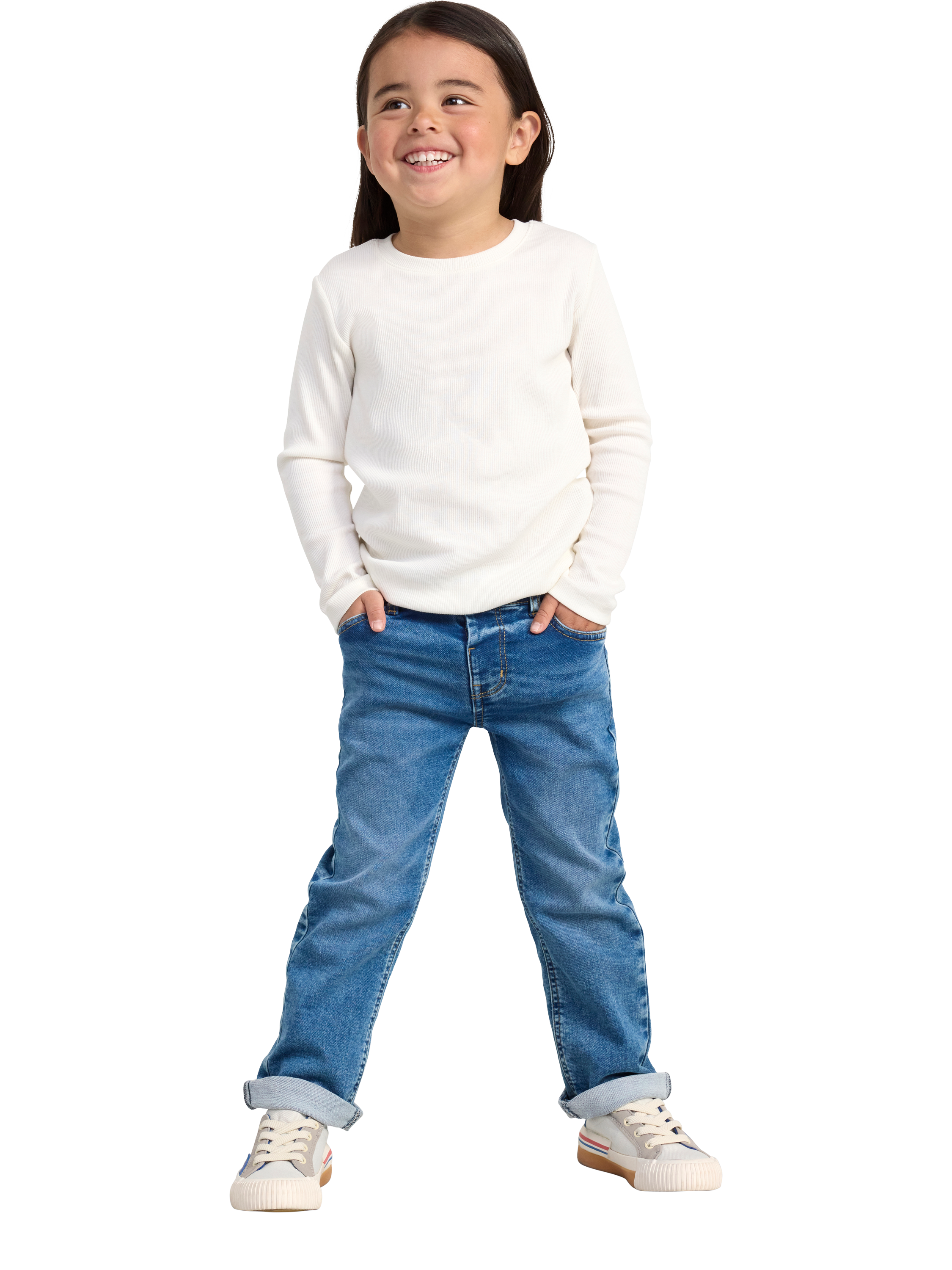 Product image 3 of 6, which shows Lindex Kids' Straight Leg Denim Jeans, Blue, 3 years