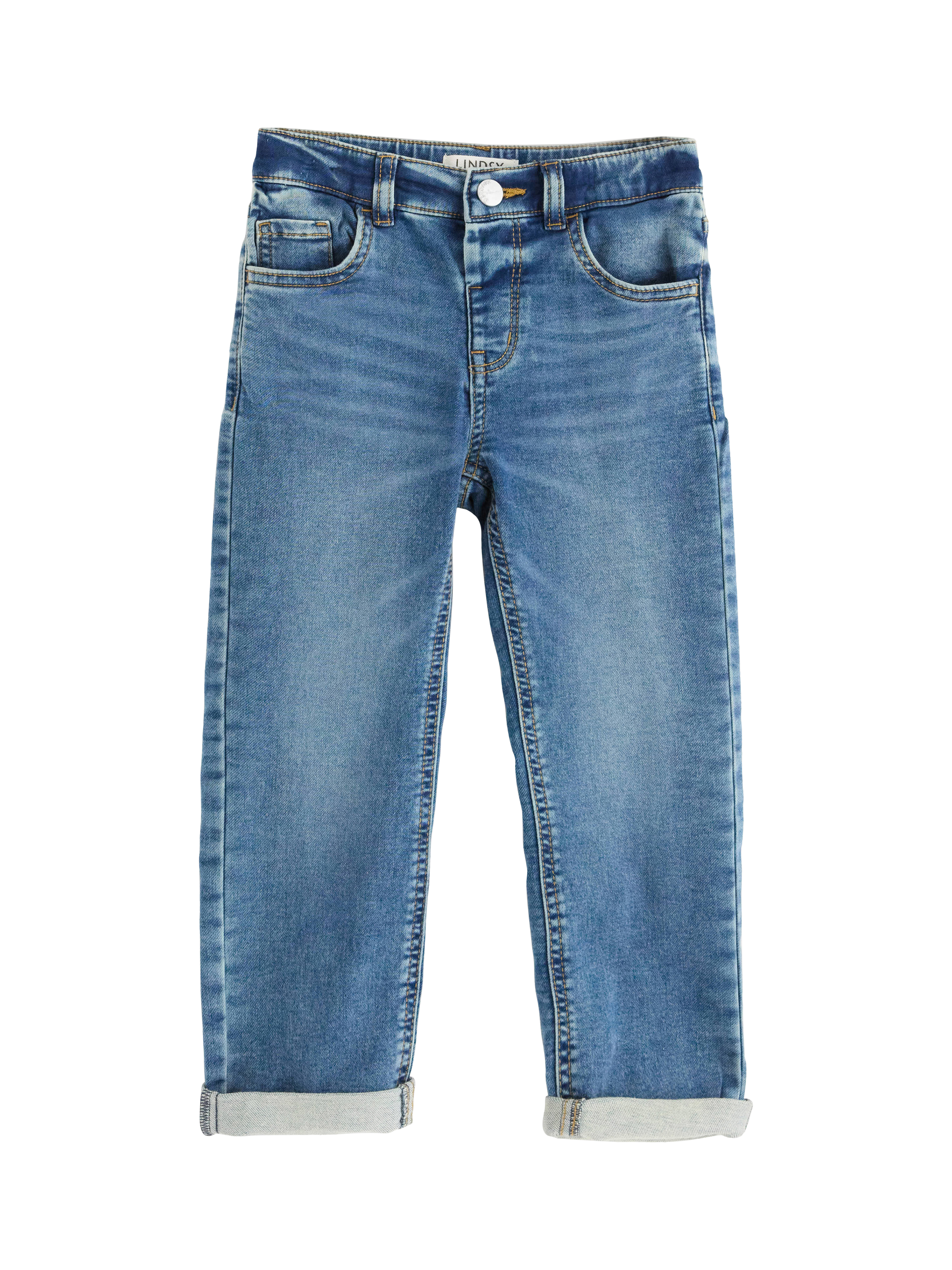 Product image 5 of 6, which shows Lindex Kids' Straight Leg Denim Jeans, Blue, 3 years