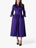 Jasper Conran London Emily Pintuck Full Skirt Midi Shirt Dress