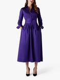 Jasper Conran London Emily Pintuck Full Skirt Midi Shirt Dress