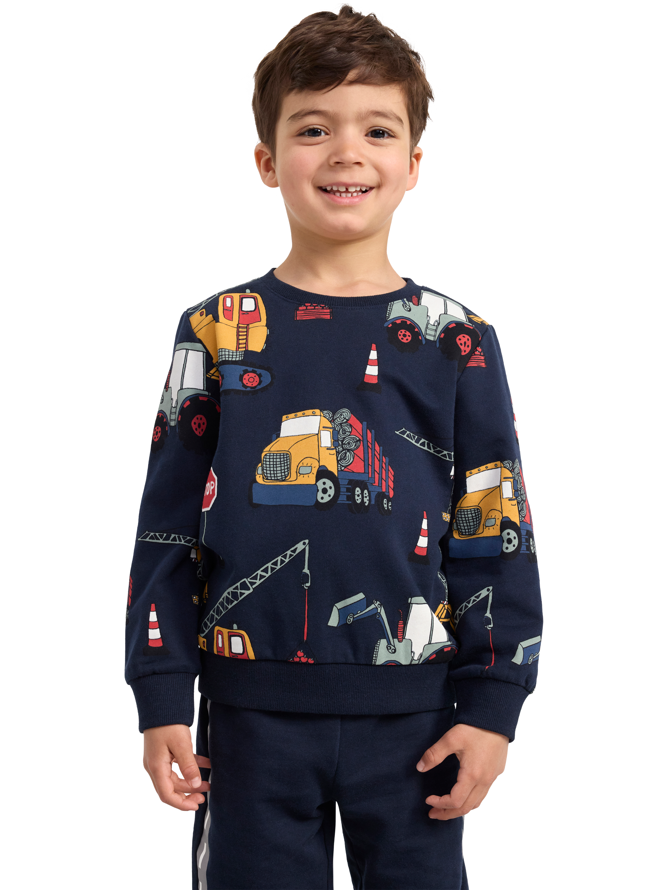 Lindex Kids' Vehicle Print Sweatshirt, Blue