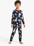 Lindex Kids' Dinosaur Print Pyjamas, Blue