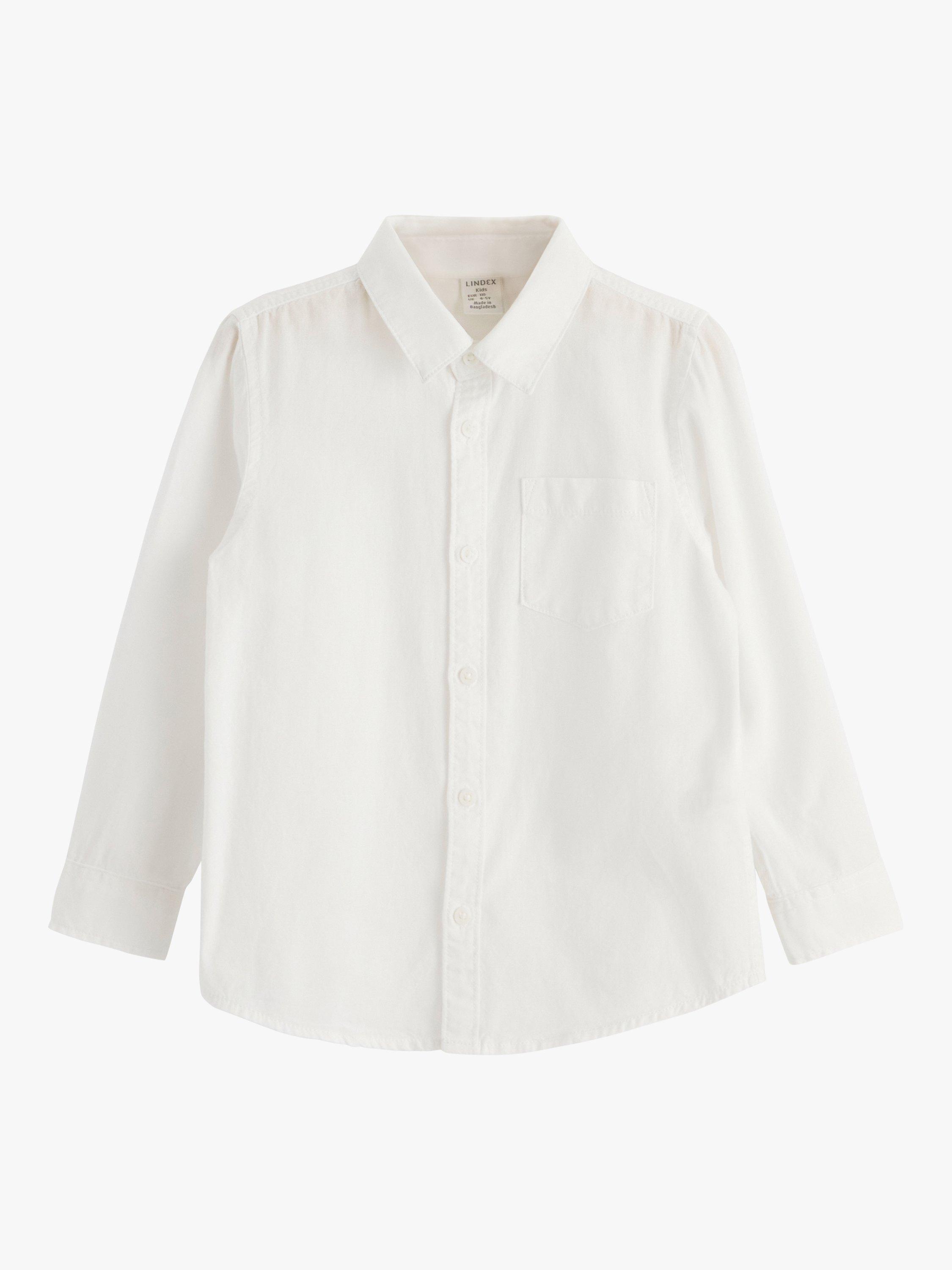 Product image 6 of 7, which shows Lindex Kids' Preppy Oxford Long Sleeve Shirt, White, 3 years