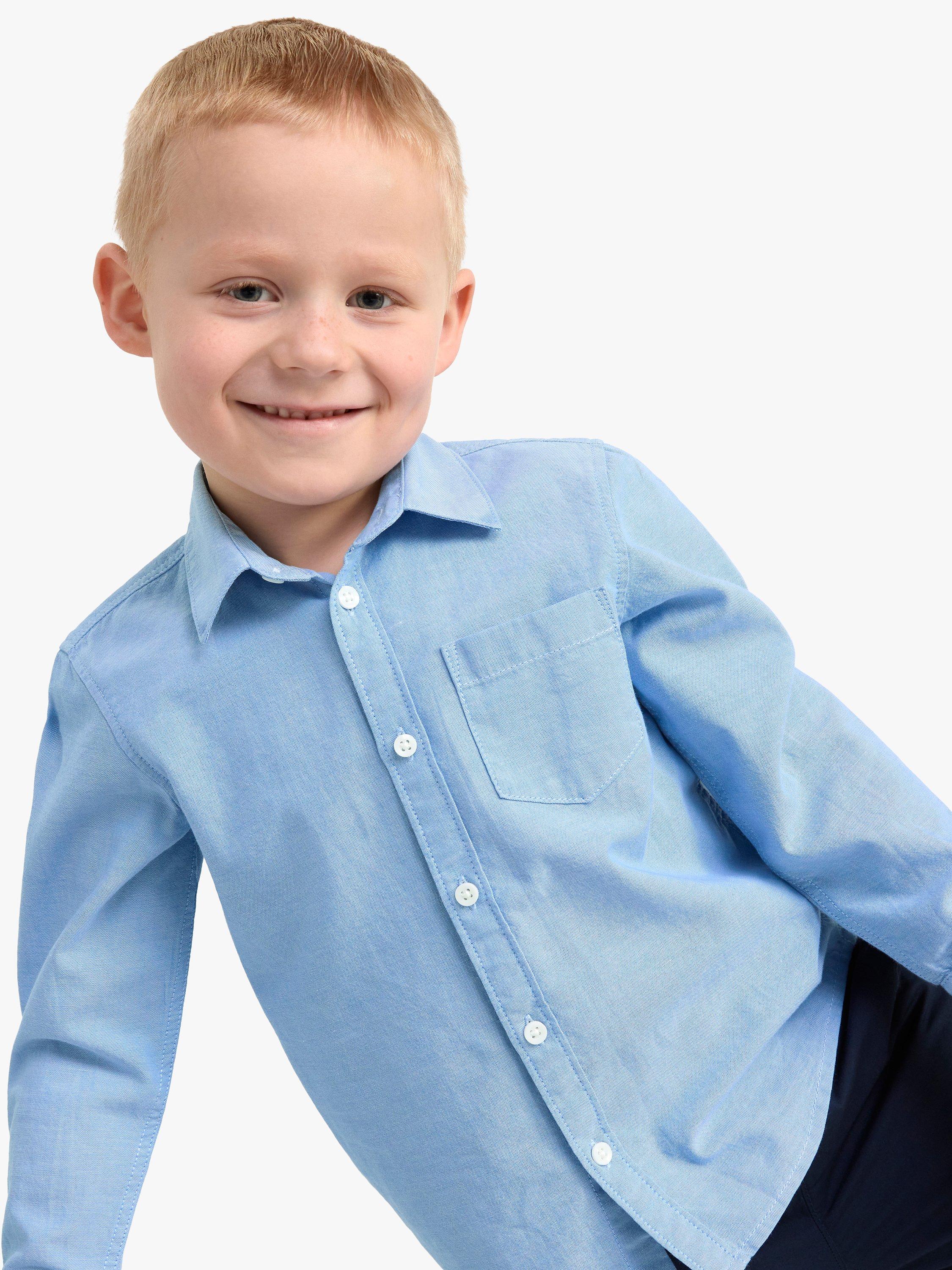 Product image 5 of 7, which shows Lindex Kids' Preppy Oxford Long Sleeve Shirt, Blue, 2 years