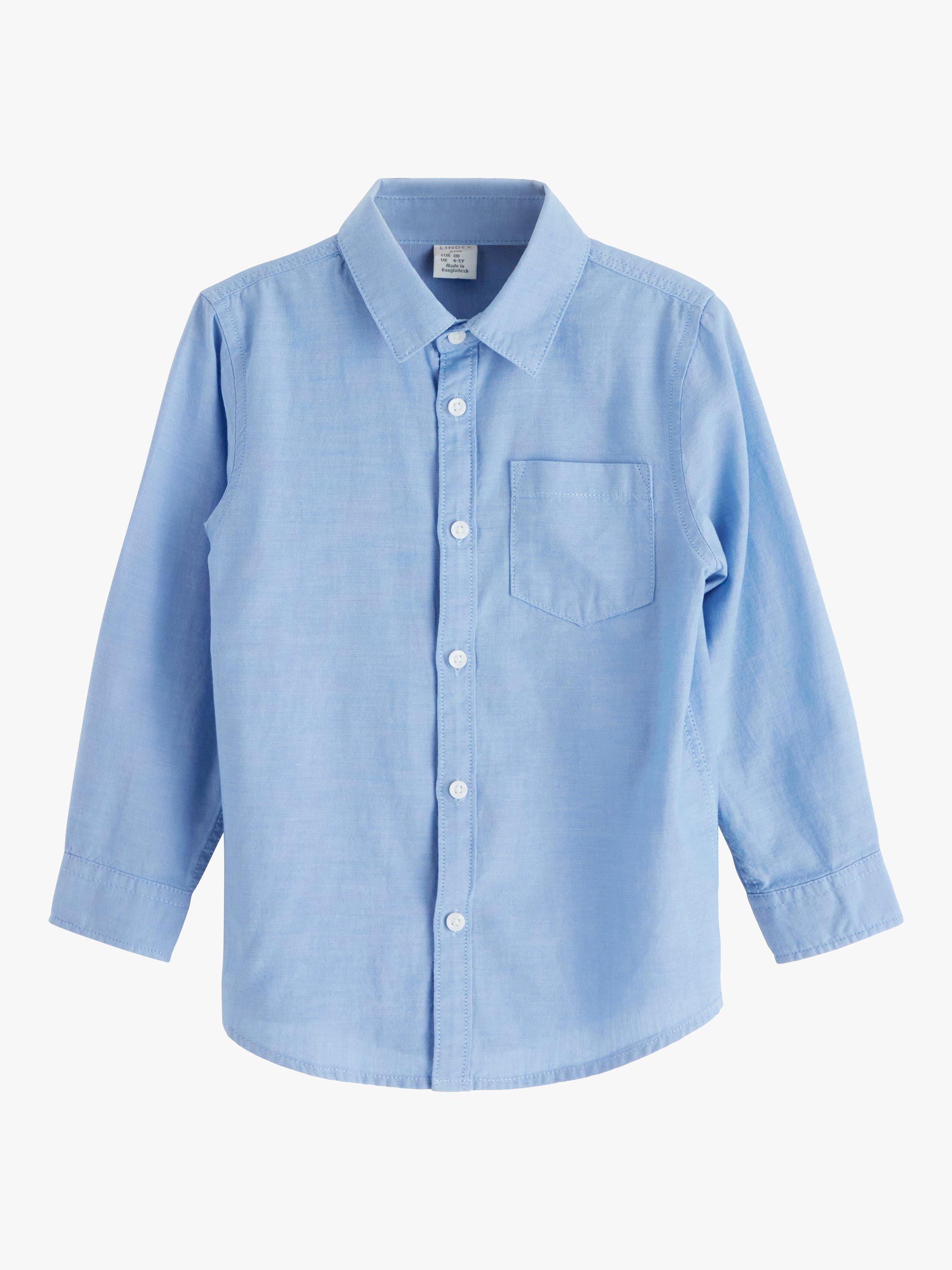 Product image 6 of 7, which shows Lindex Kids' Preppy Oxford Long Sleeve Shirt, Blue, 2 years