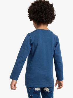 Lindex Kids' Dino Sequin Long Sleeve T-Shirt, Blue/Multi - view 2, Blue/Multi