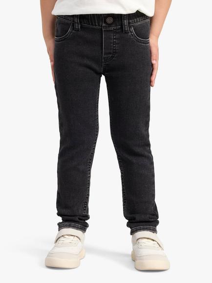 Lindex Kids' Slim Leg Denim Jeans, Black, Black