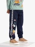 Lindex Kids' Vehicle Print Organic Cotton Joggers, Blue/Multi