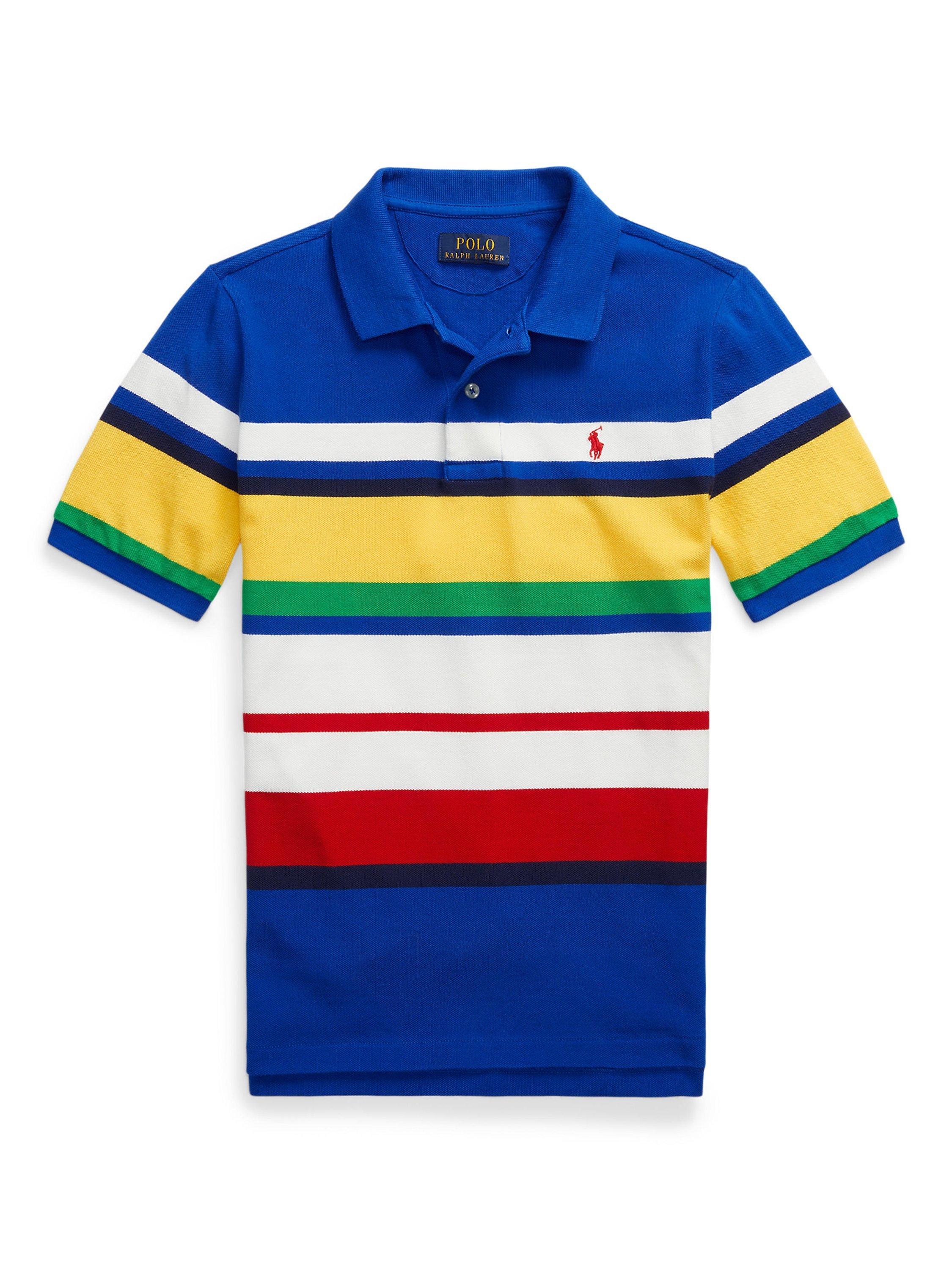 Ralph Lauren Kids' Striped Cotton Polo Shirt, Multi