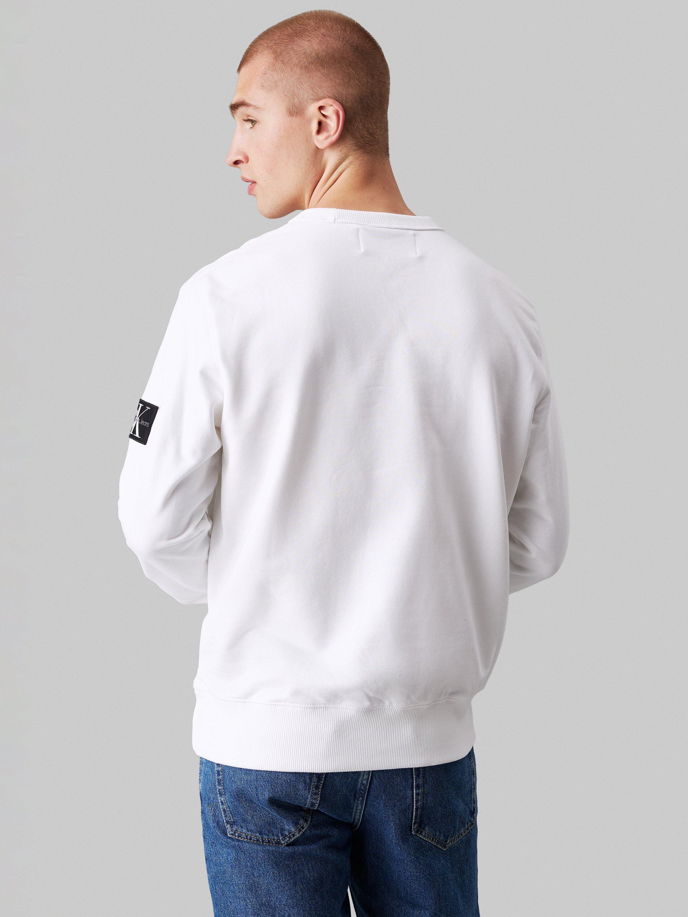 Product image 2 of 4, which shows Calvin Klein Crew Neck Badge Sweatshirt Bright White, M