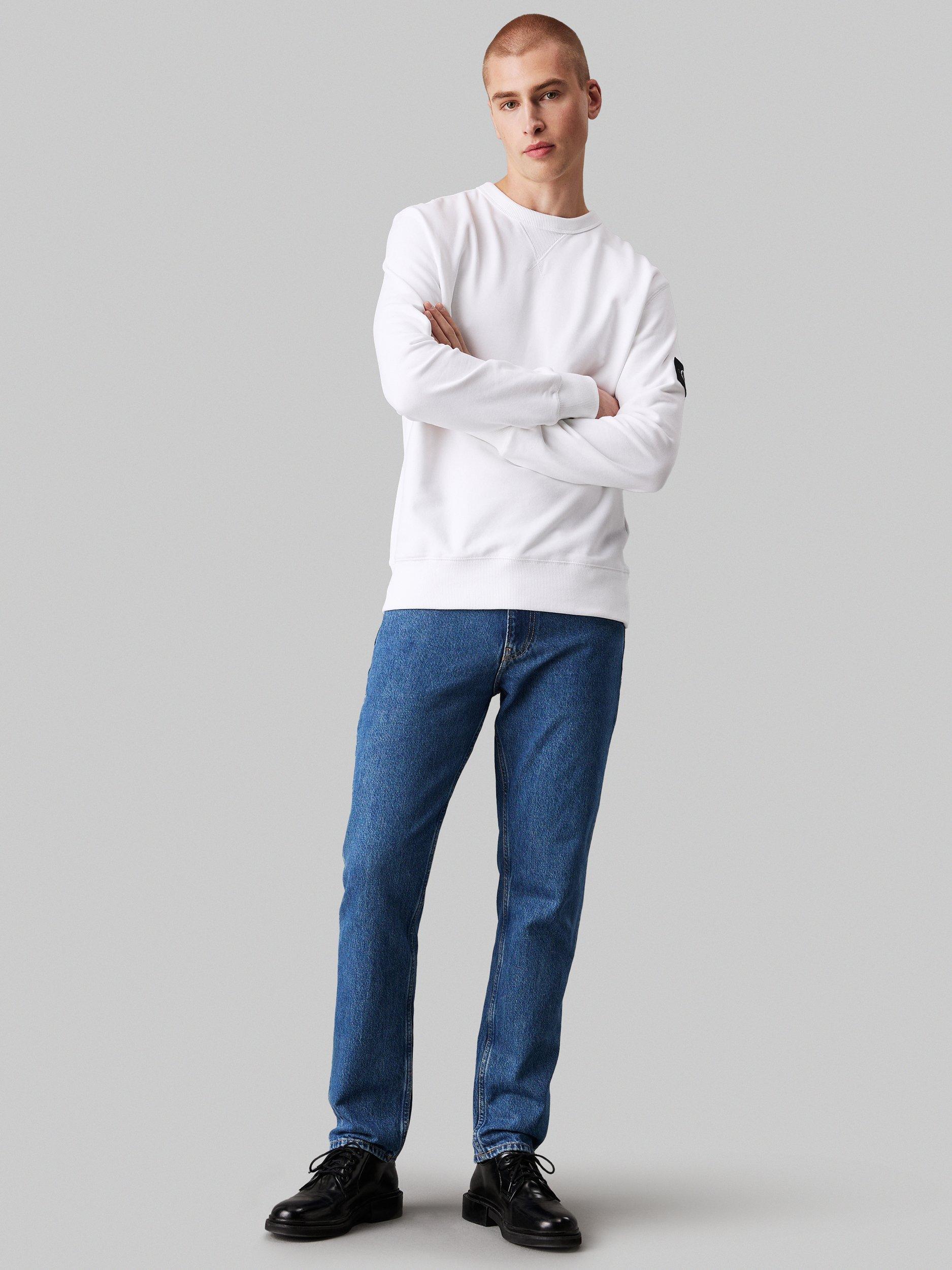 Product image 3 of 4, which shows Calvin Klein Crew Neck Badge Sweatshirt Bright White, M