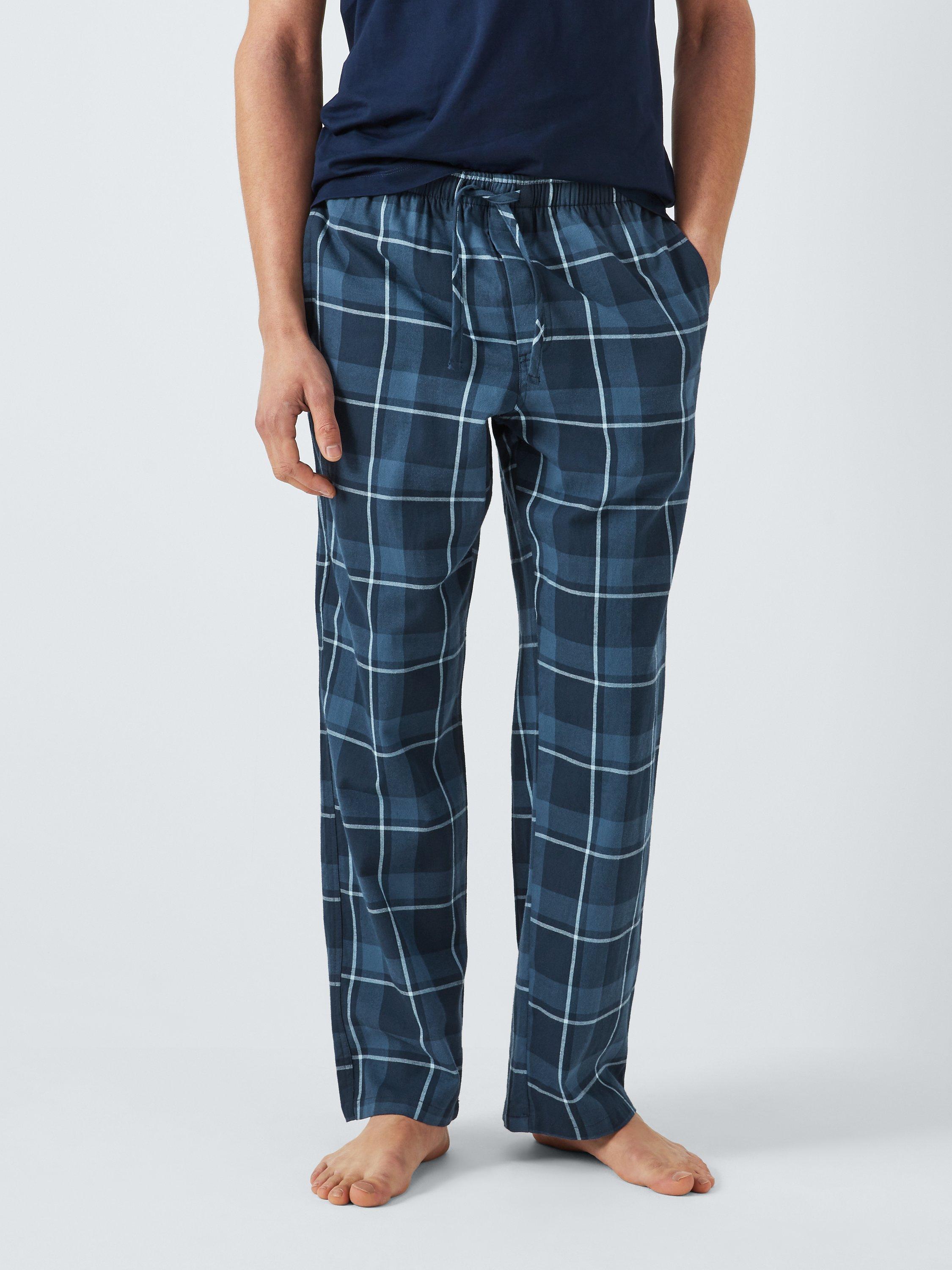 John Lewis Organic Cotton Woven Lounge Pants Blue