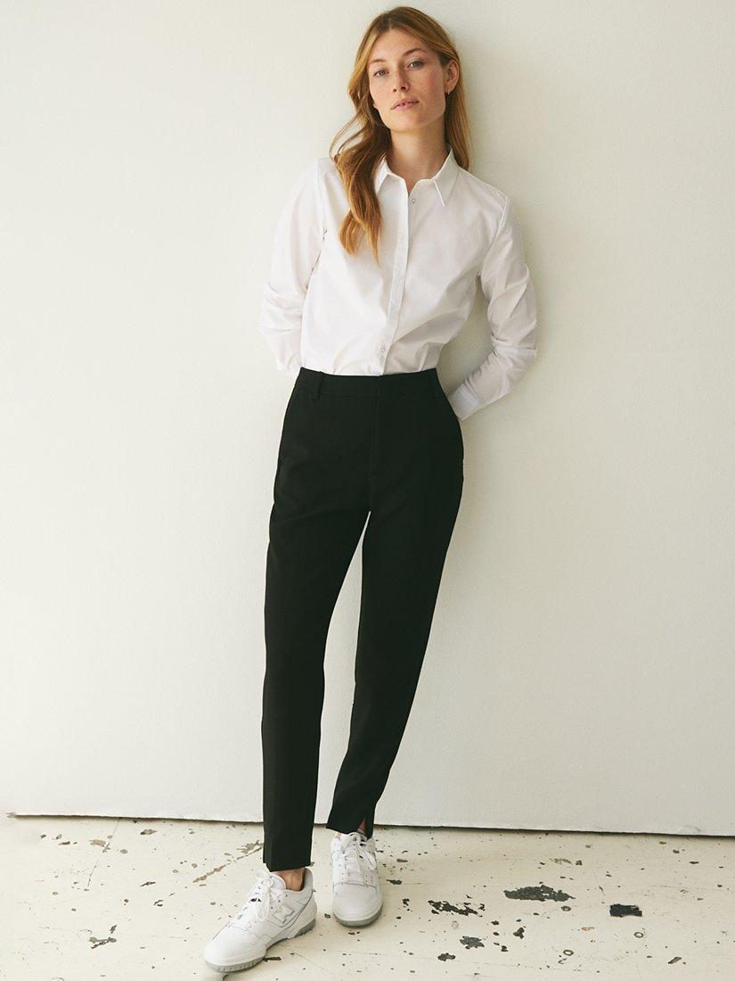 Product image 1 of 3, which shows Part Two Urbana Straight High Waist Trousers, Black, 12