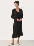 Part Two Diga Long Sleeve V-Neck Wrap Dress, Black