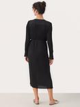 Part Two Diga Long Sleeve V-Neck Wrap Dress, Black