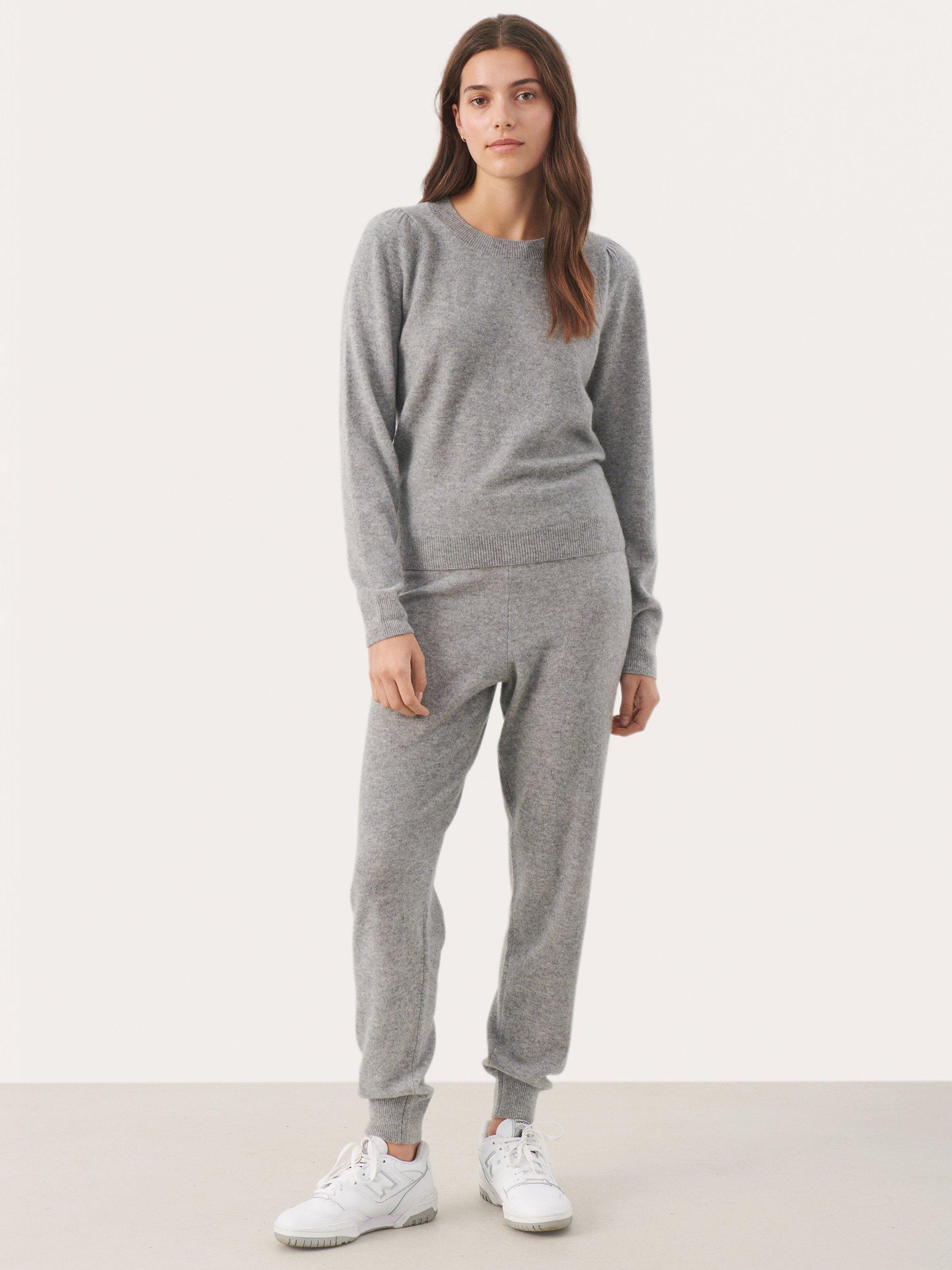 Product image 3 of 6, which shows Part Two Evina Crew Neck Cashmere Jumper, Grey, XS