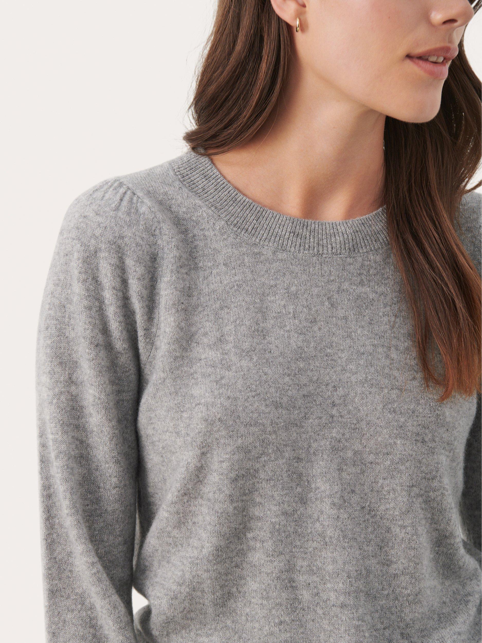 Product image 4 of 6, which shows Part Two Evina Crew Neck Cashmere Jumper, Grey, XS