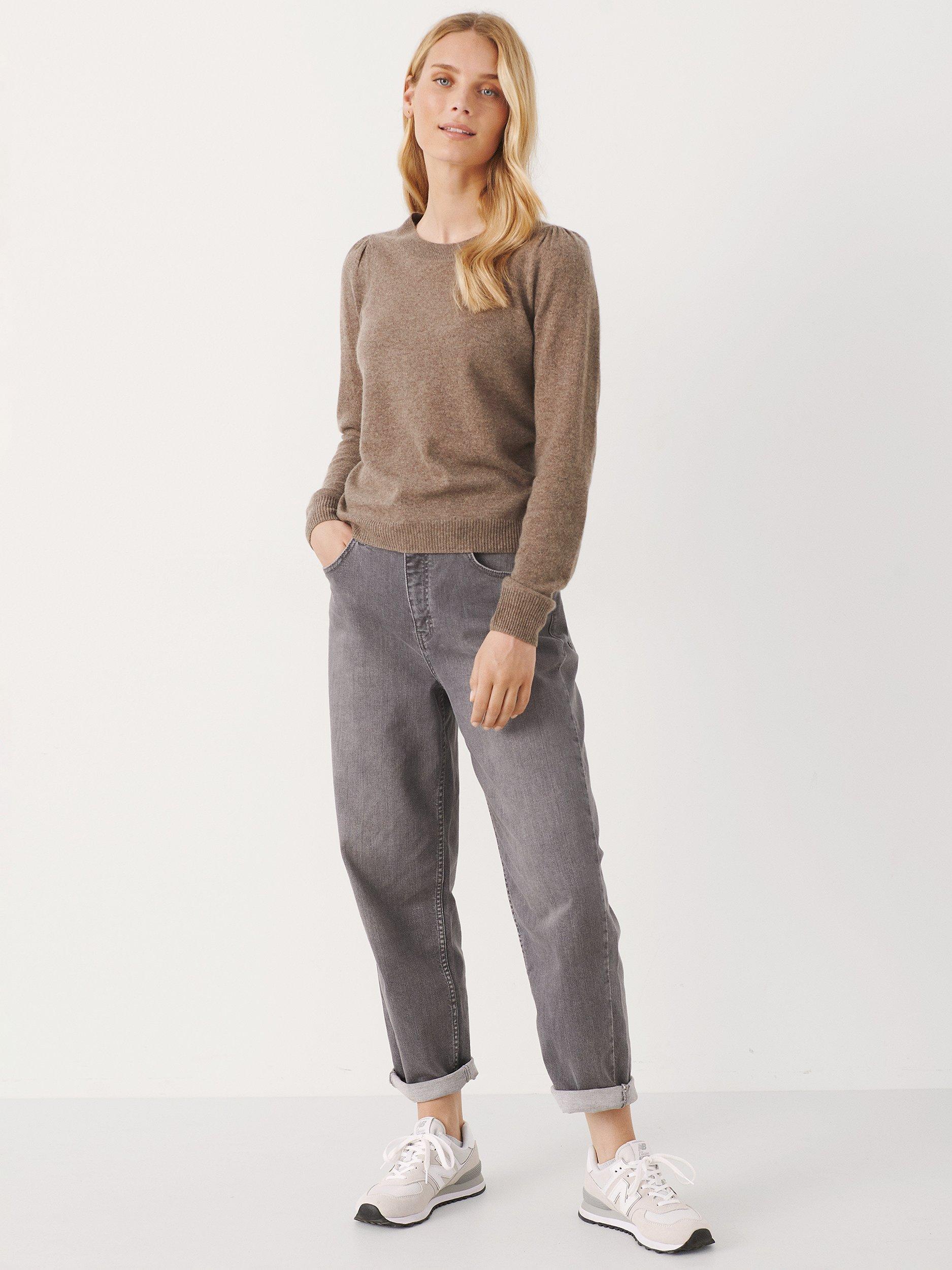 Product image 3 of 6, which shows Part Two Evina Crew Neck Cashmere Jumper, Mink Melange, XS