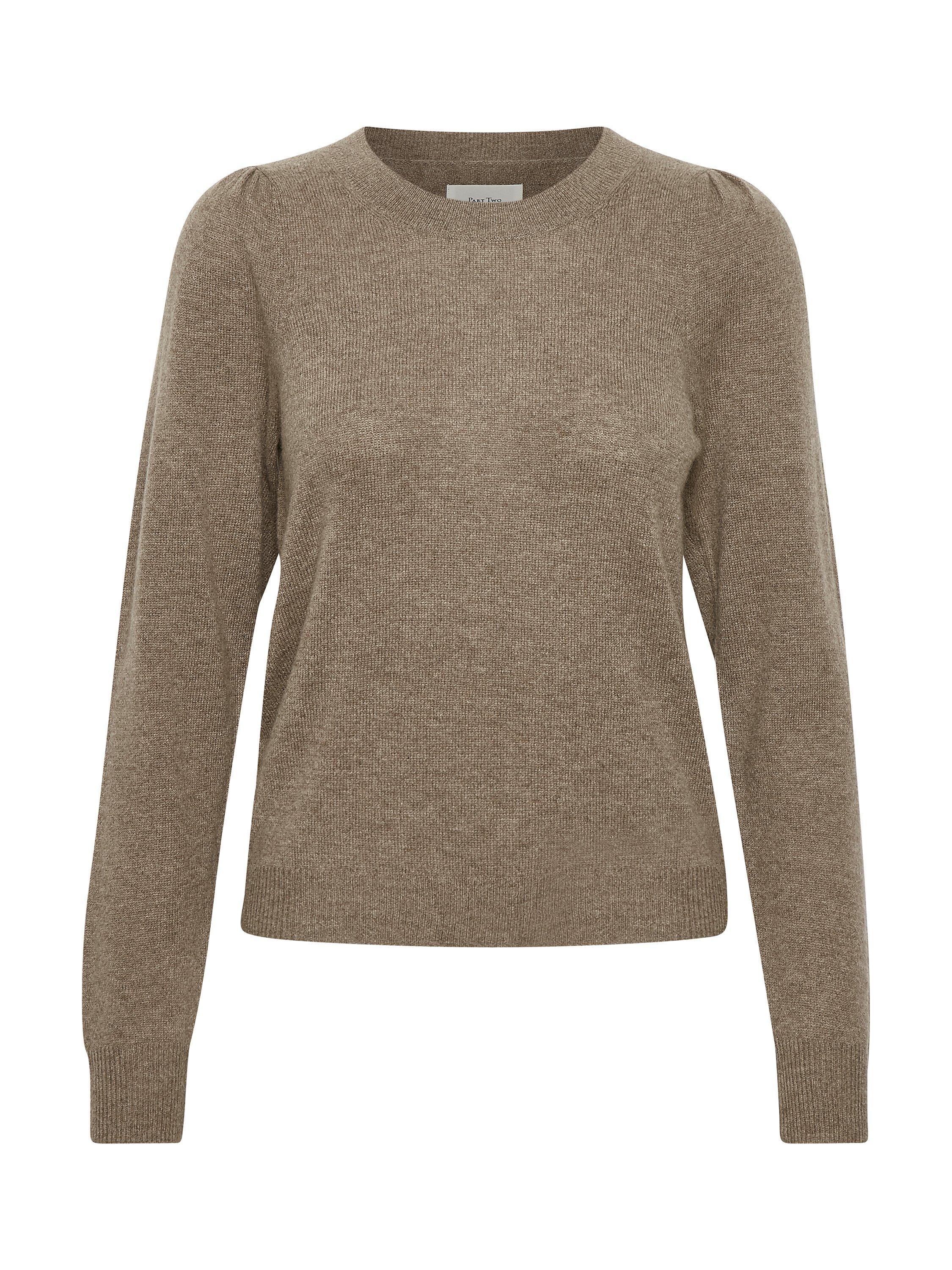 Product image 5 of 6, which shows Part Two Evina Crew Neck Cashmere Jumper, Mink Melange, XS