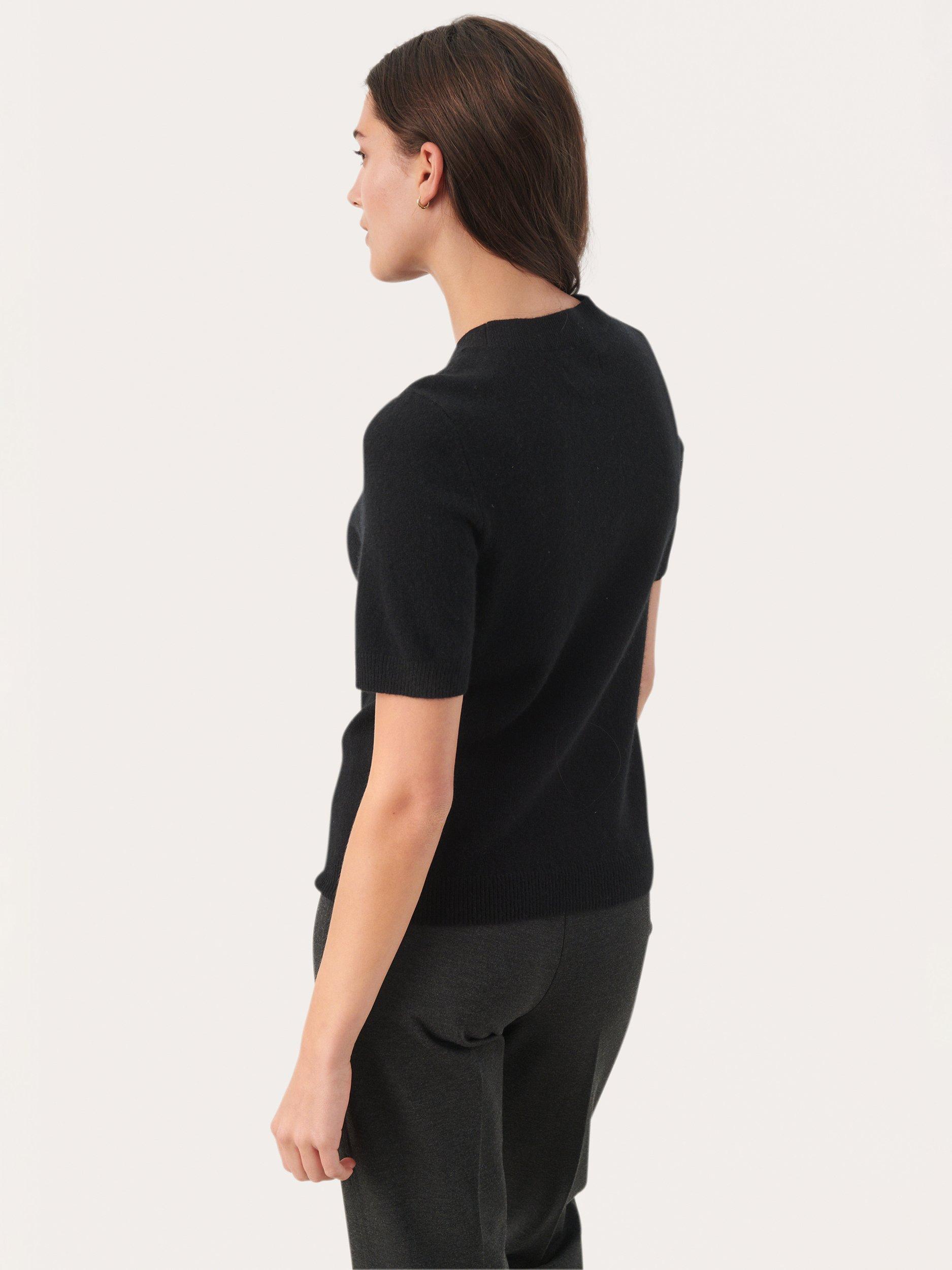 Product image 2 of 6, which shows Part Two Everlotta Short Sleeve Cashmere Jumper, Black, XS