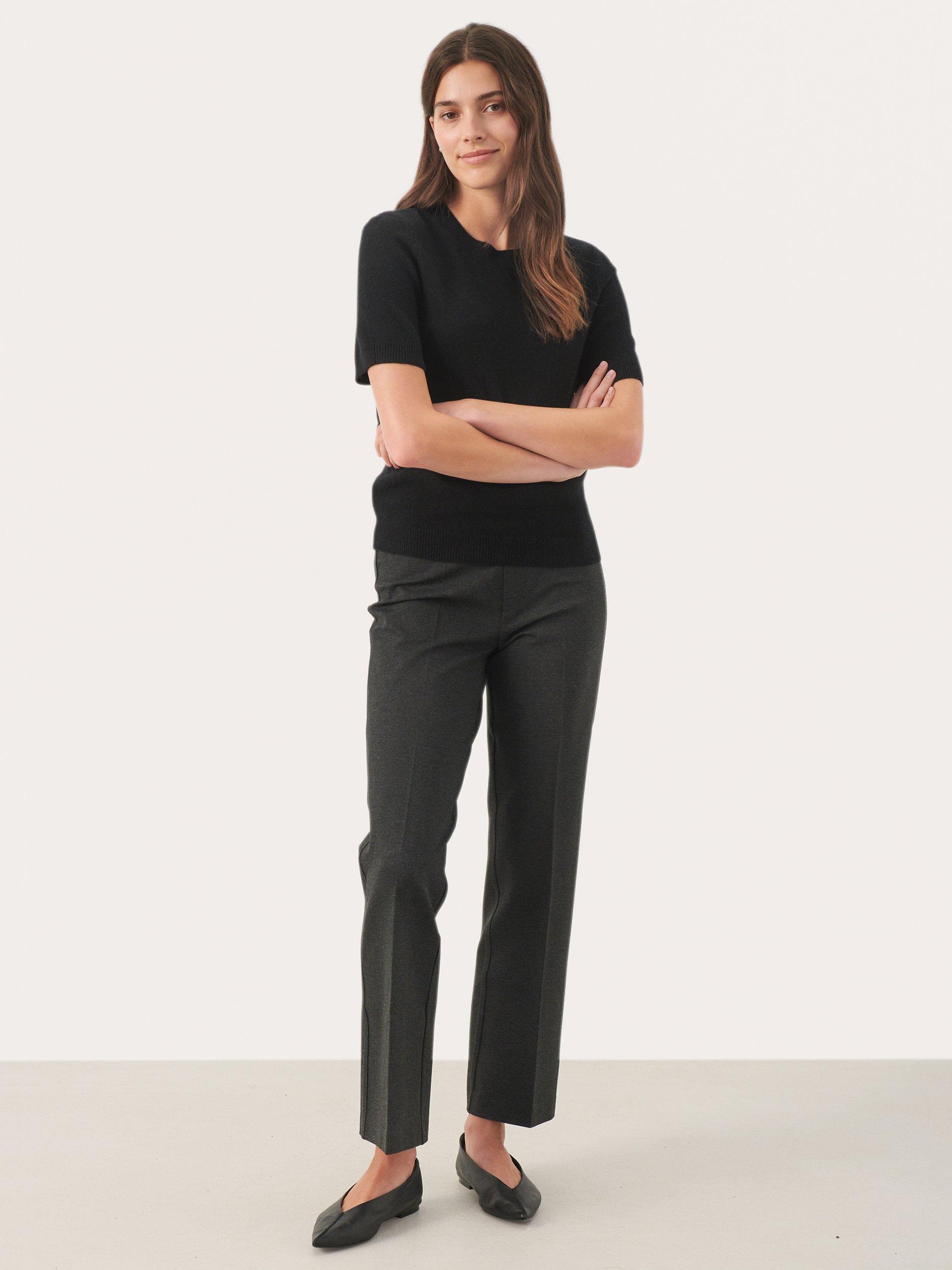 Product image 3 of 6, which shows Part Two Everlotta Short Sleeve Cashmere Jumper, Black, XS