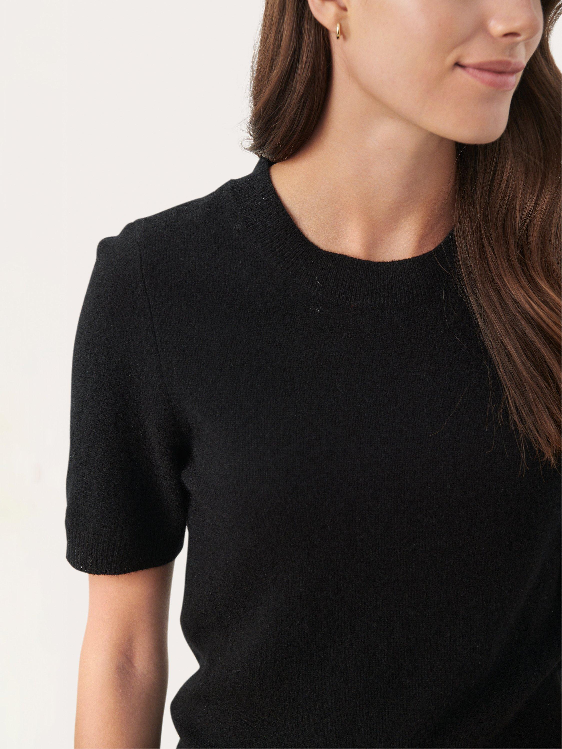 Part Two Everlotta Short Sleeve Cashmere Jumper, Black, XS