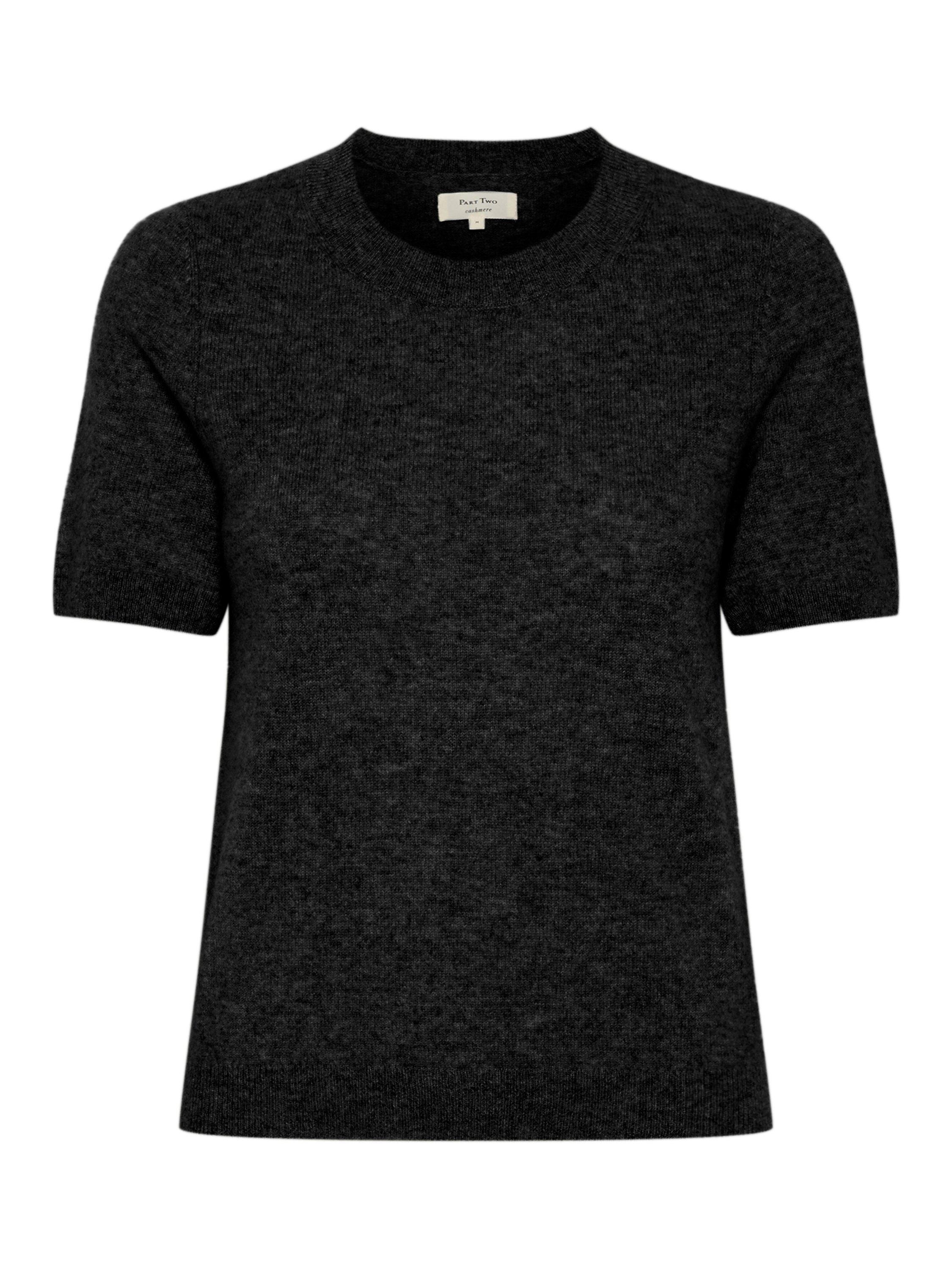 Product image 5 of 6, which shows Part Two Everlotta Short Sleeve Cashmere Jumper, Black, XS