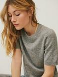 Part Two Everlotta Short Sleeve Cashmere Top, Grey Melange