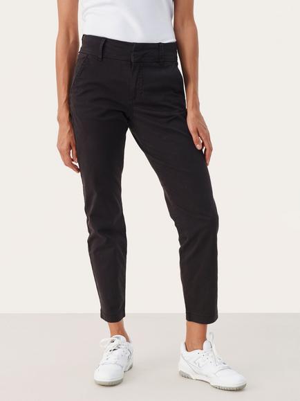 Part Two Soffys Cropped Chino Trousers, Black