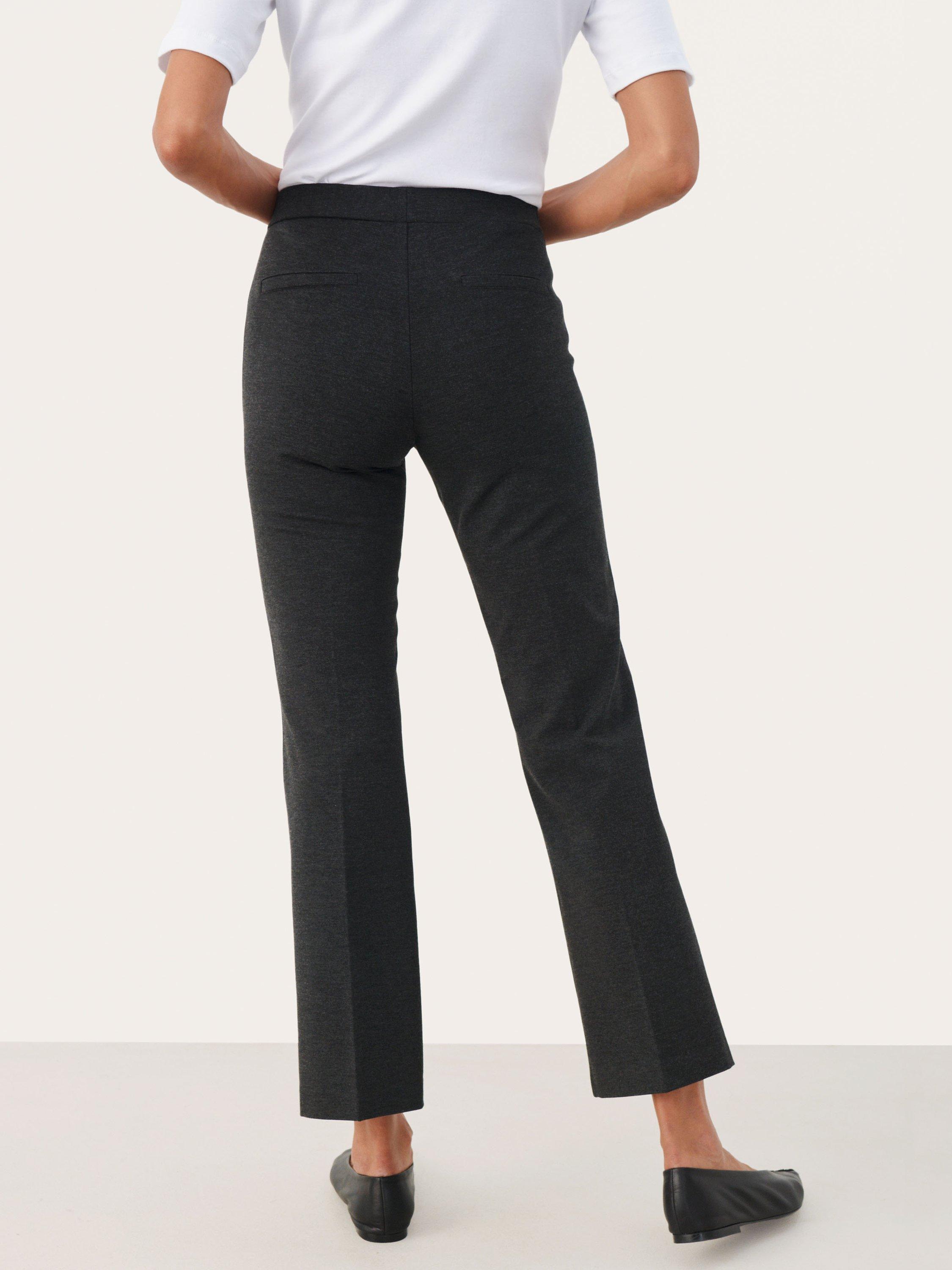 Product image 2 of 6, which shows Part Two Ponta Cropped Comfort Waist Trousers, Dark Grey, 8