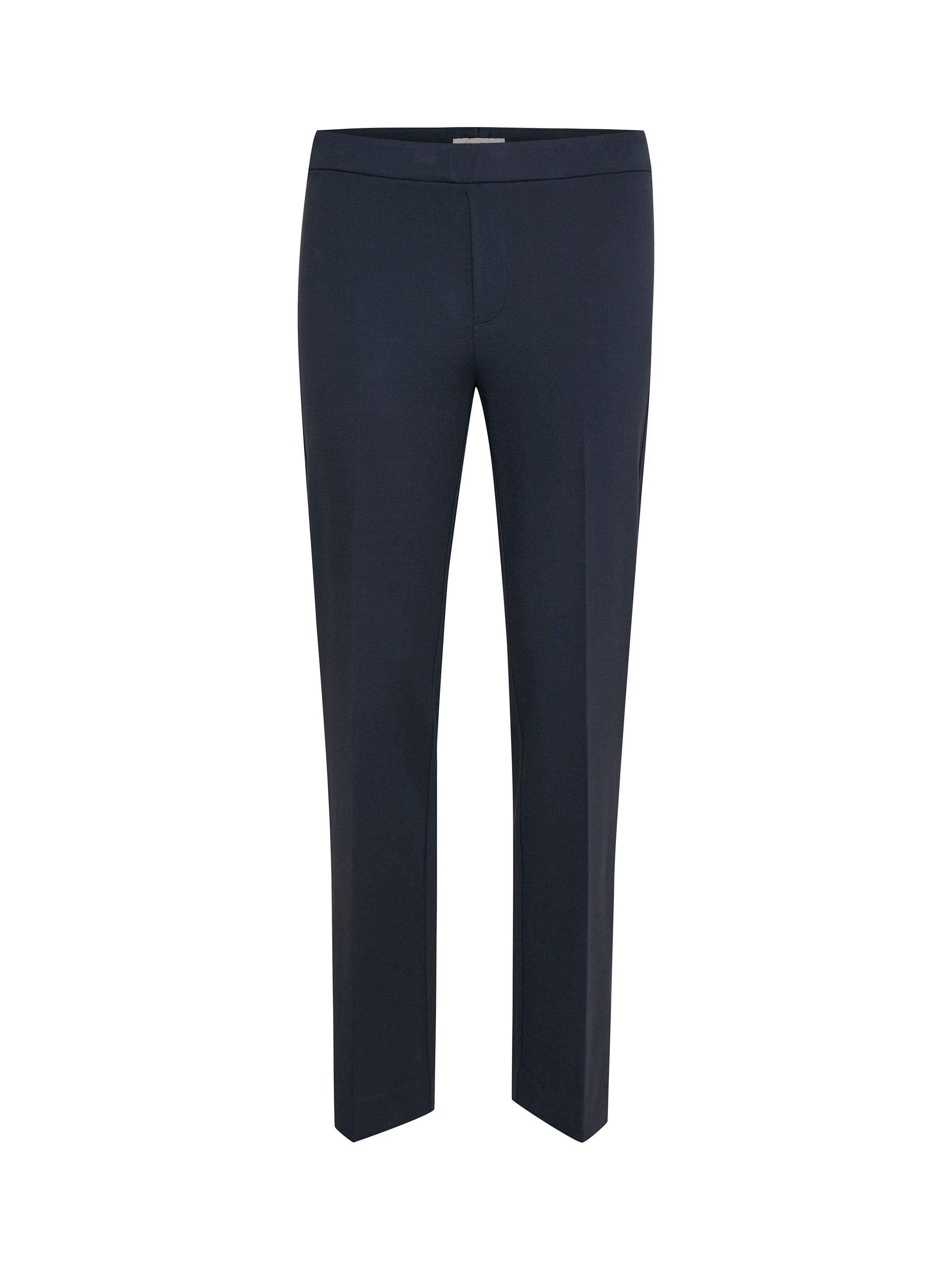 Product image 1 of 3, which shows Part Two Ponta Cropped Comfort Waist Trousers, Dark Navy, 14