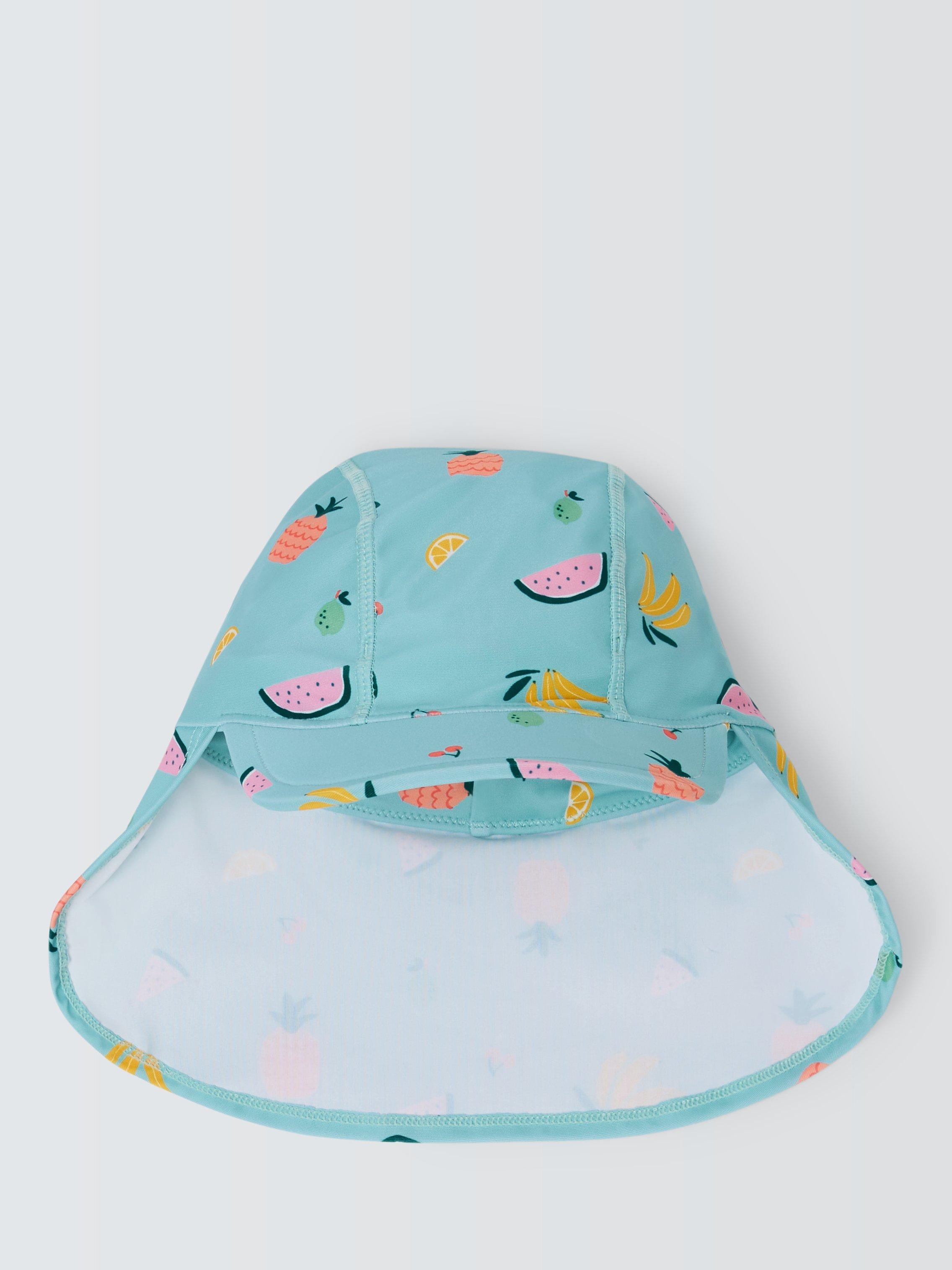 John Lewis Baby Ditsy Fruit Print Keppi Hat, Green, 3-6 months