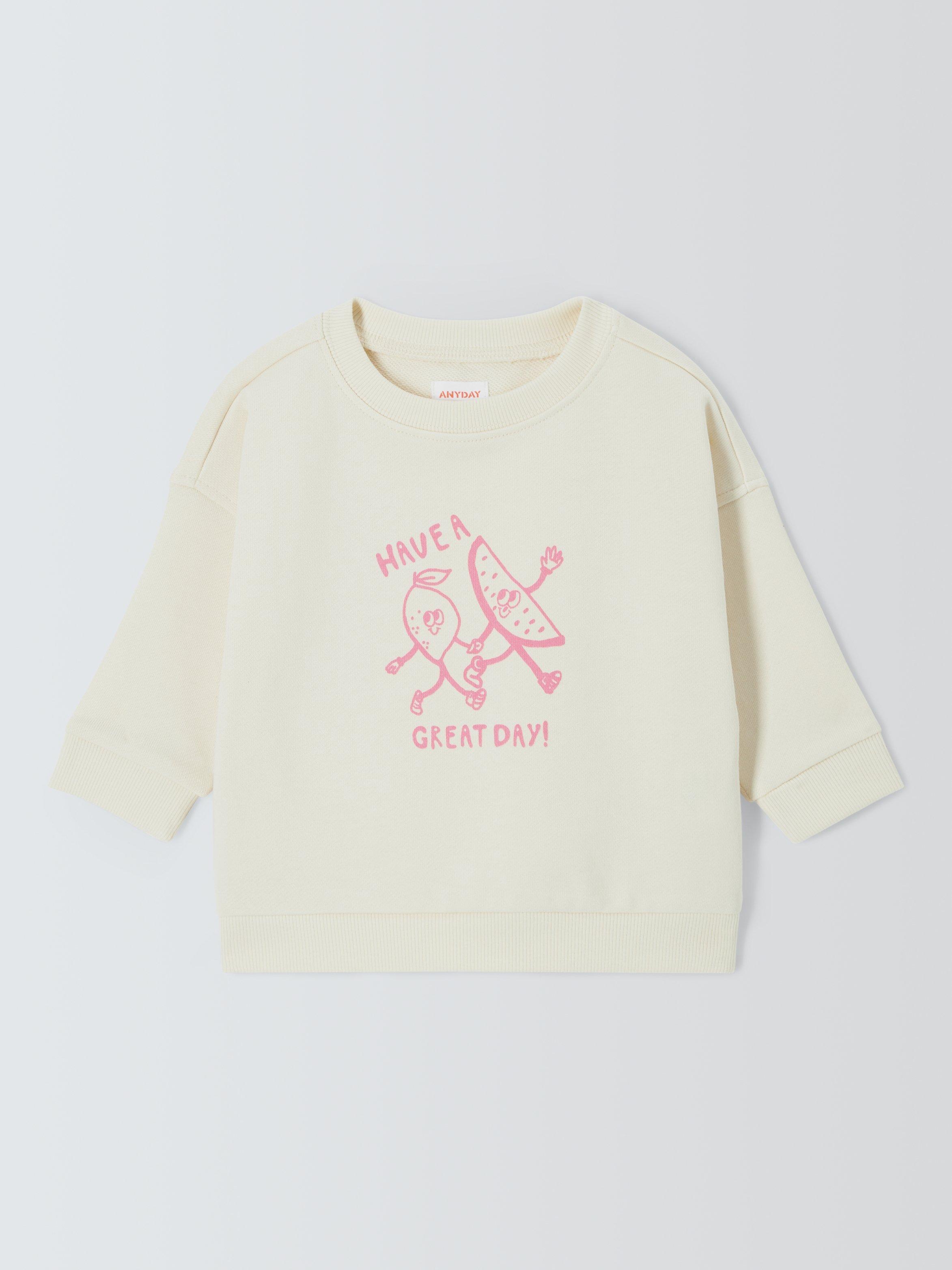 John Lewis ANYDAY Baby Fruit Sweatshirt, White/Multi