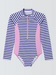 John Lewis Kids' Long Sleeve Stripe Swimsuit, Multi