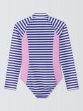 John Lewis Kids' Long Sleeve Stripe Swimsuit, Multi