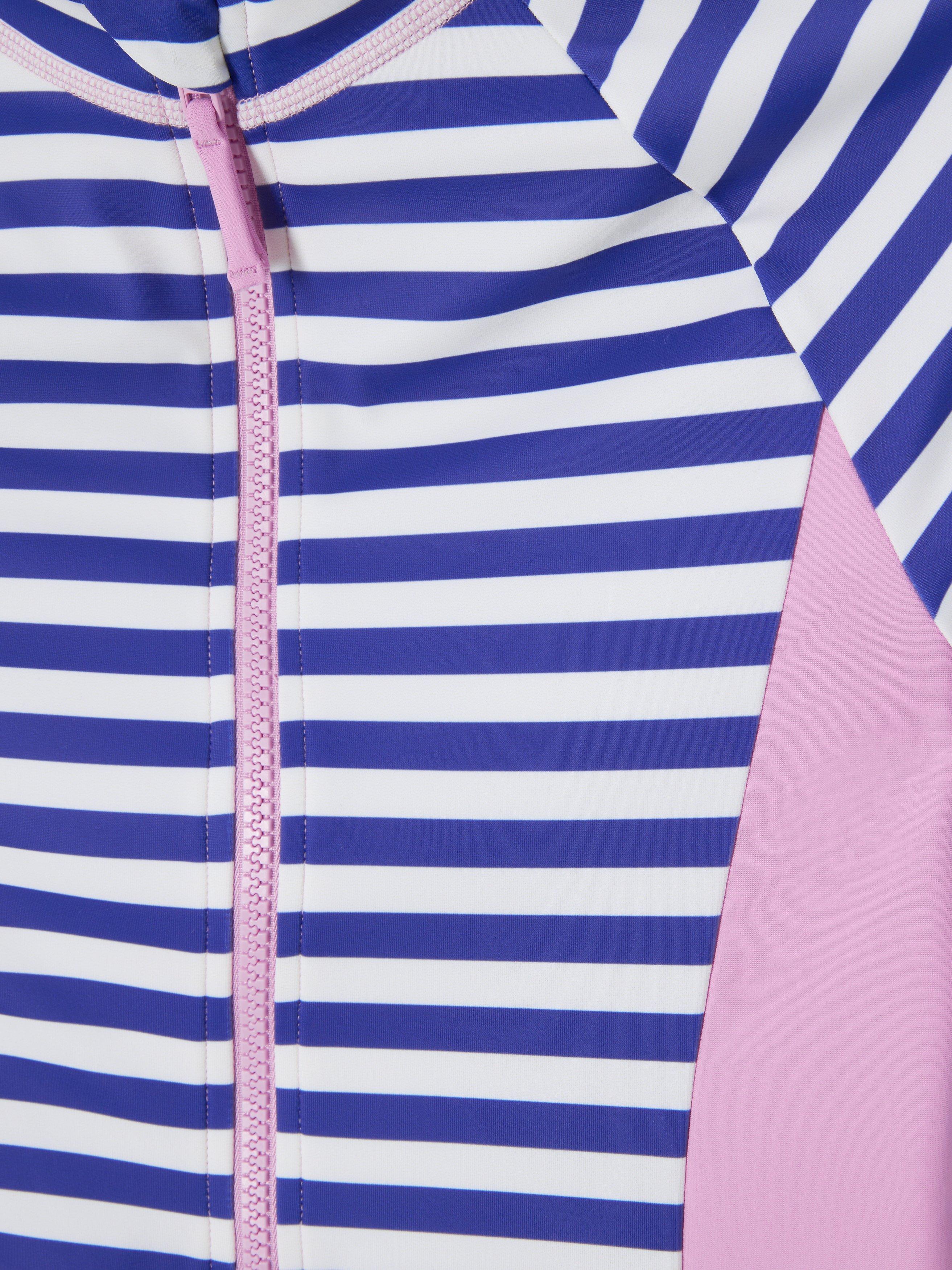 John Lewis Kids' Long Sleeve Stripe Swimsuit, Multi, 7 years