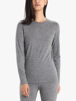 Icebreaker Women's 200 Oasis Base Layer Crewe Thermal Top, Grey